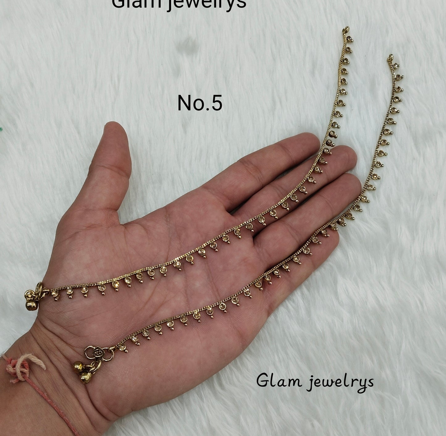 Antique Gold Anklets Jhanjar Payal Indian Jewellery Set