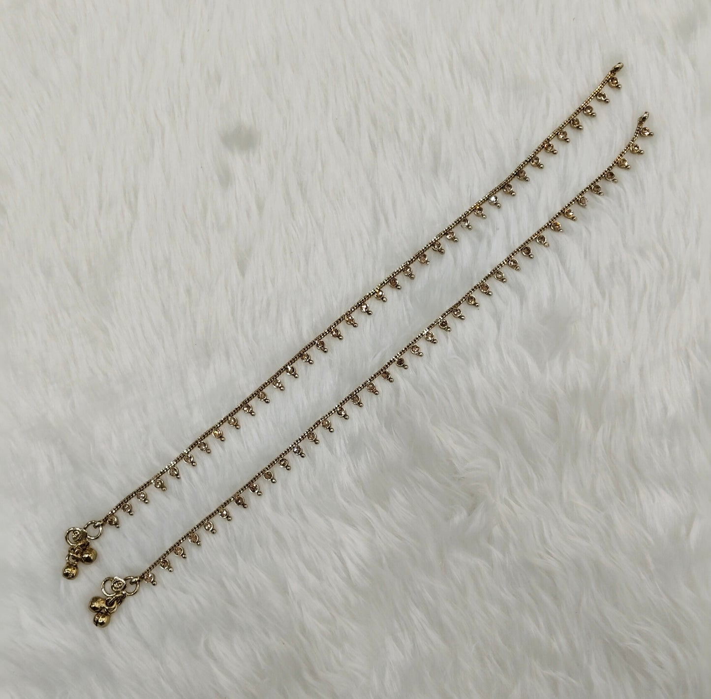 Antique Gold Anklets Jhanjar Payal Indian Jewellery Set