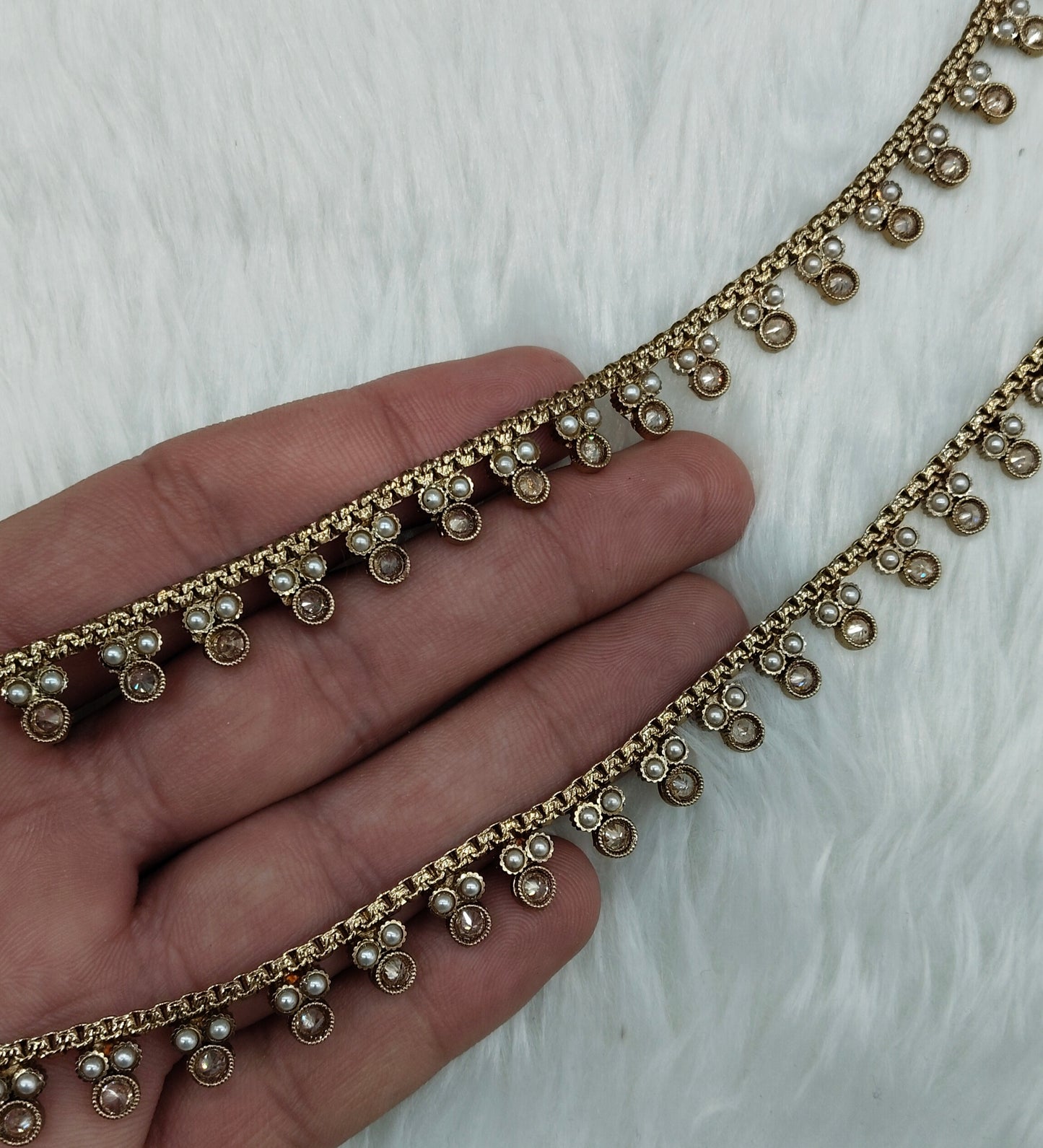 Antique Gold Anklets Jhanjar Payal Indian Jewellery Set