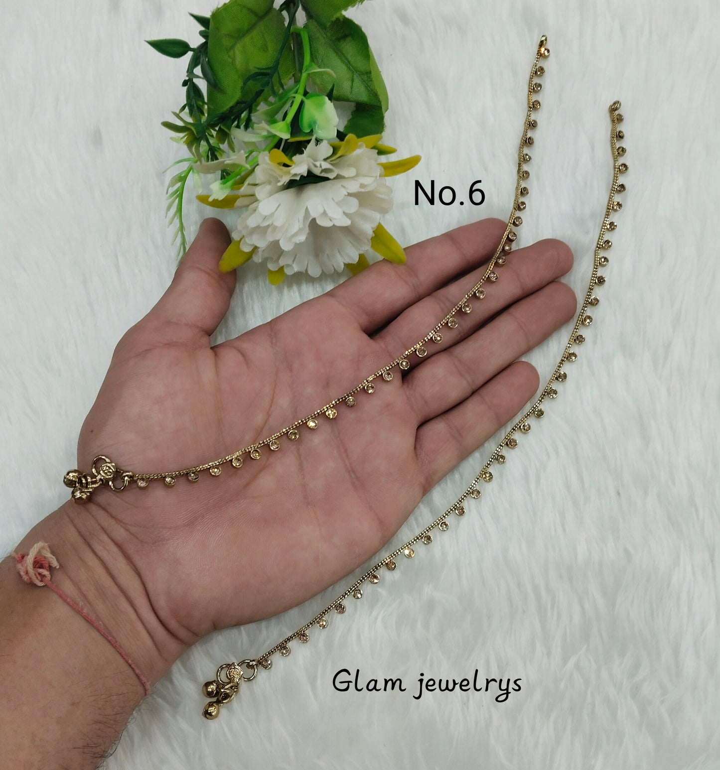 Antique Gold Anklets Jhanjar Payal Indian Jewellery Set