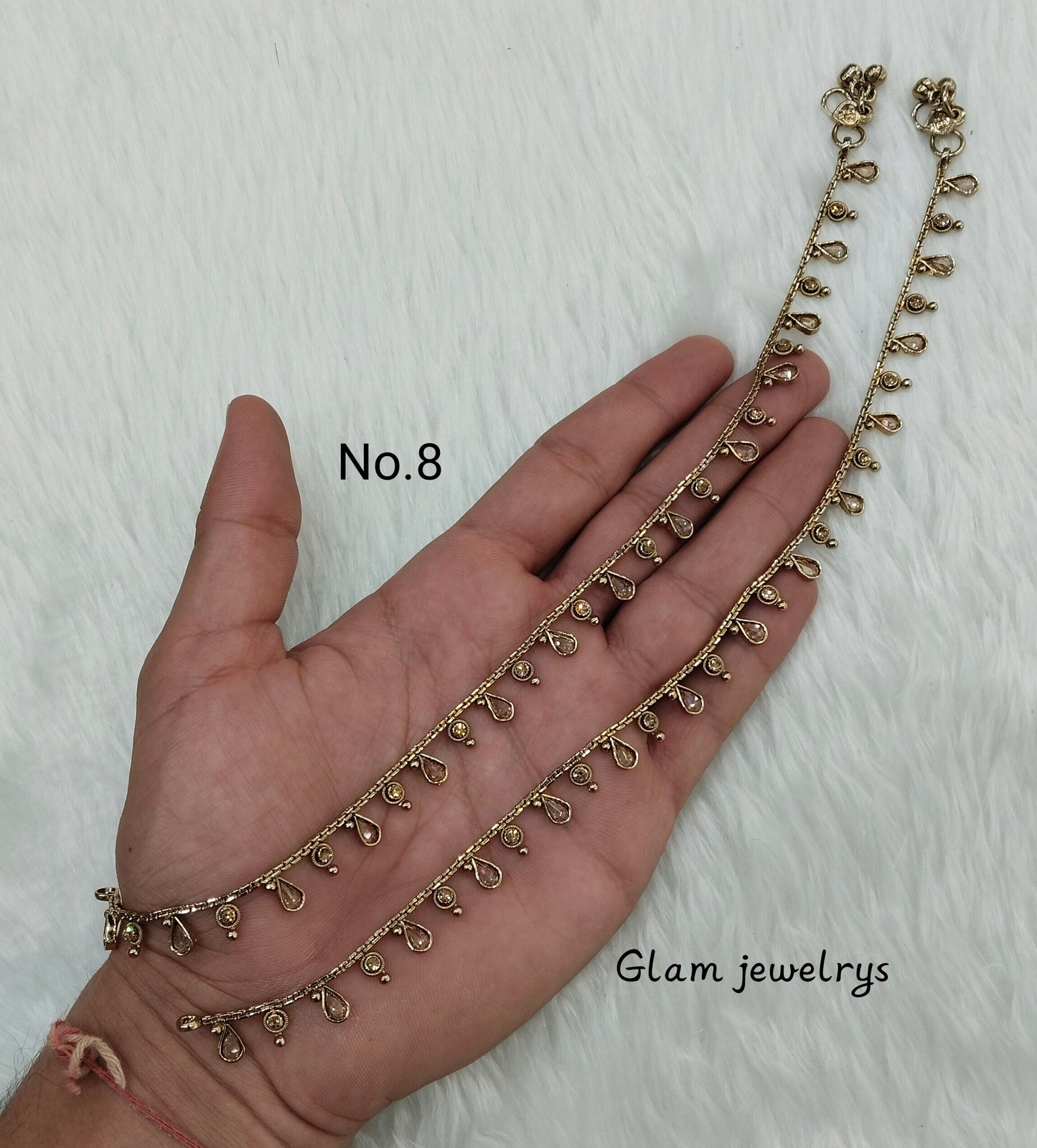 Antique Gold Anklets Jhanjar Payal Indian Jewellery Set