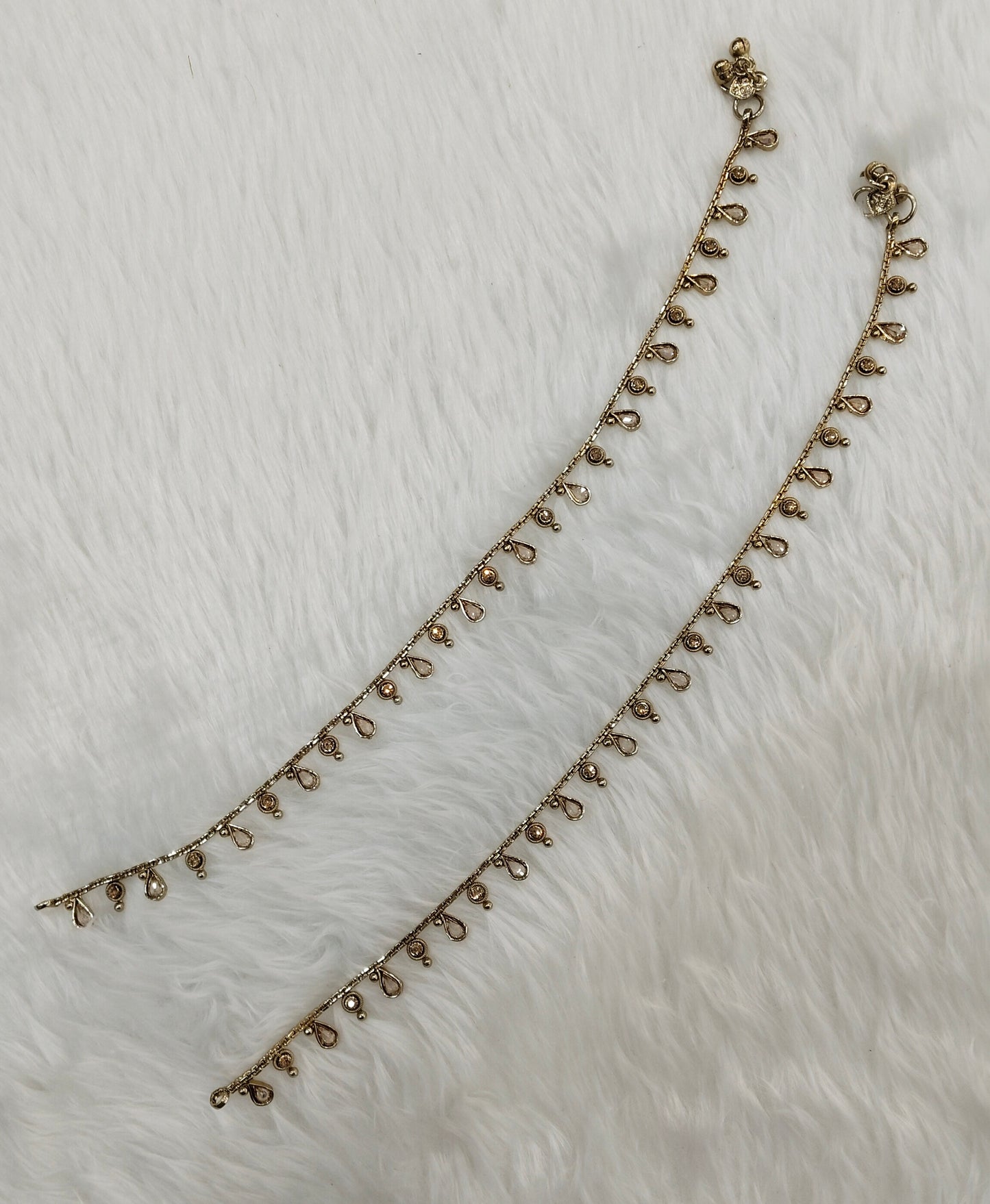 Antique Gold Anklets Jhanjar Payal Indian Jewellery Set
