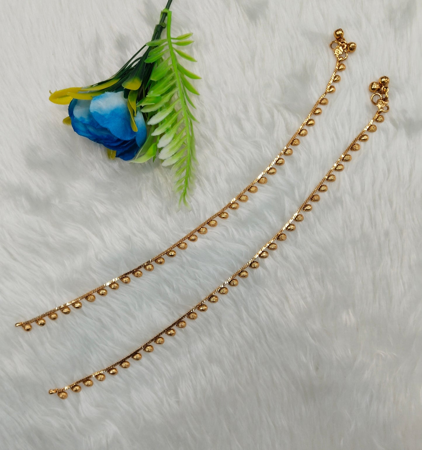 Gold Anklets Jhanjar Payal Indian Jewellery Set