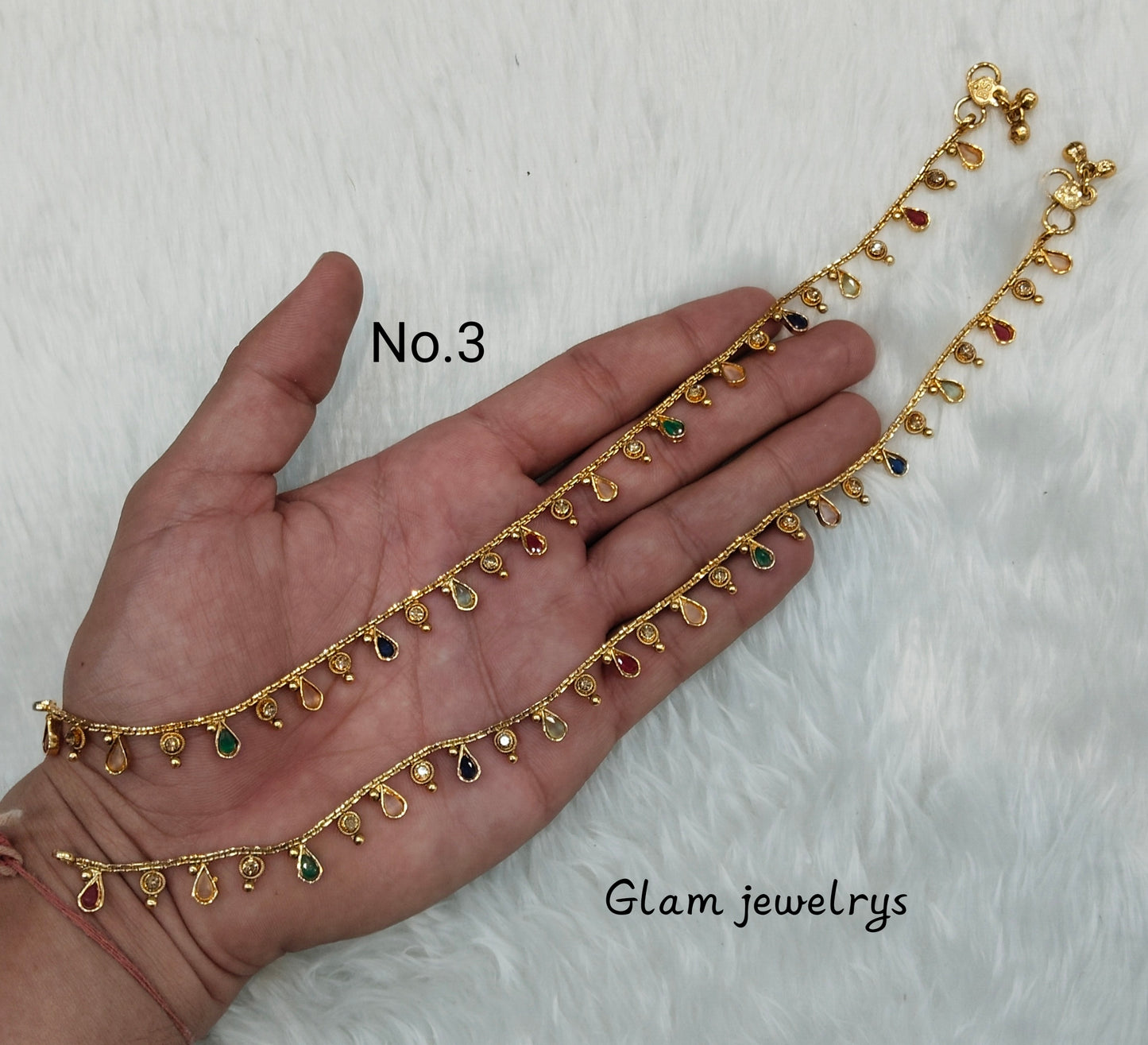 Gold Anklets Jhanjar Payal Indian Jewellery Set
