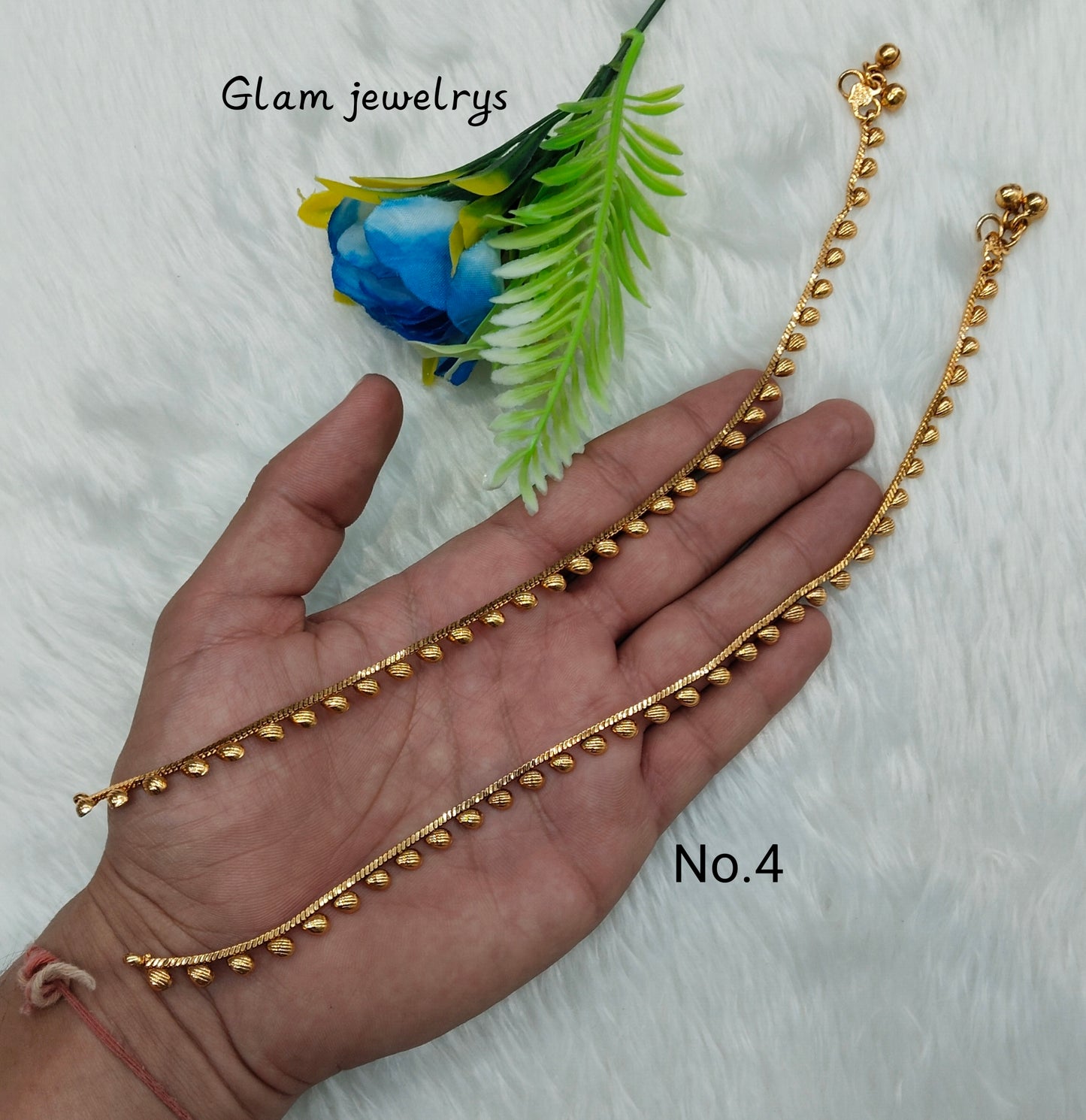 Gold Anklets Jhanjar Payal Indian Jewellery Set