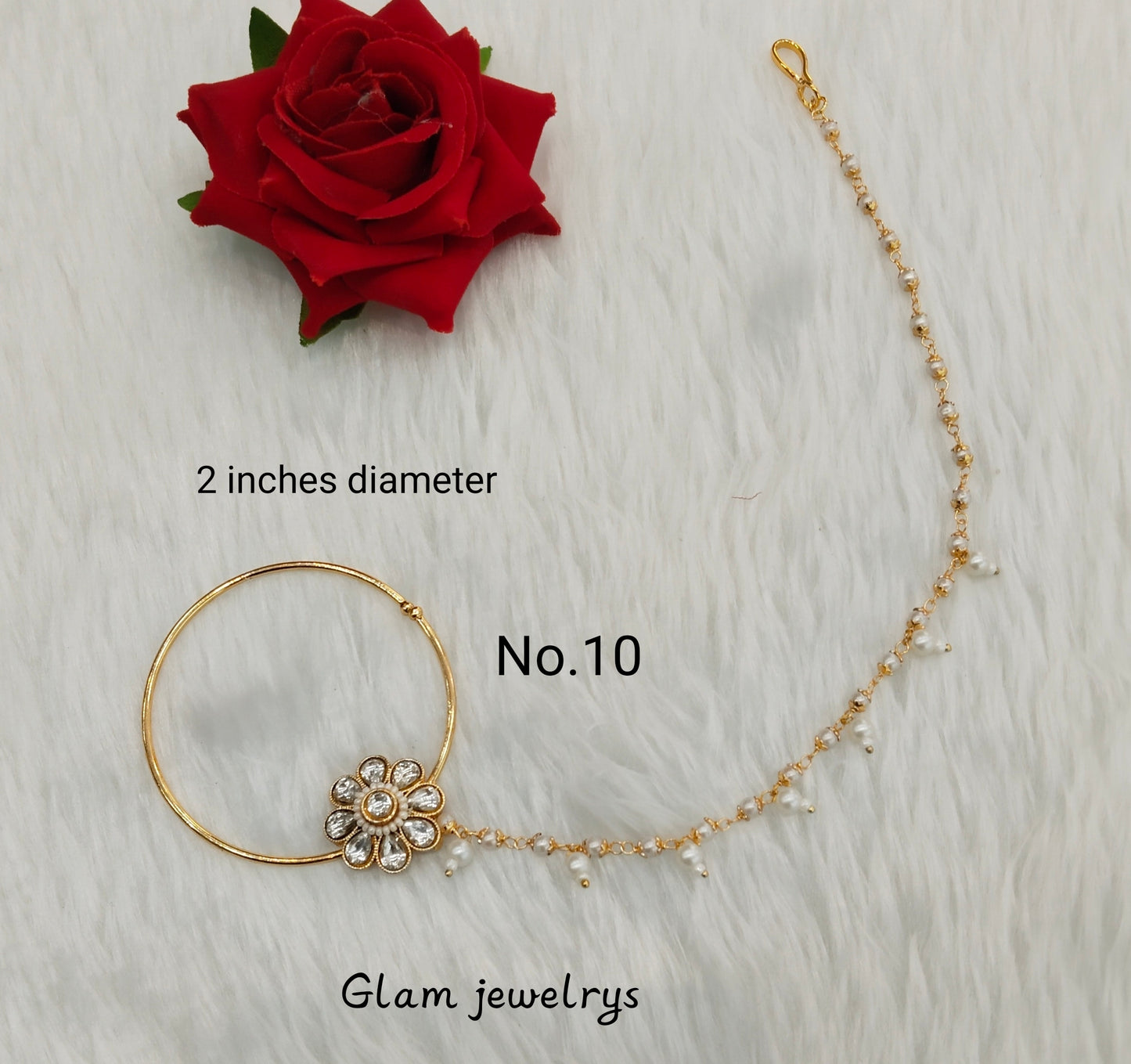 Nose ring Indian bridal nathini for pierced nose