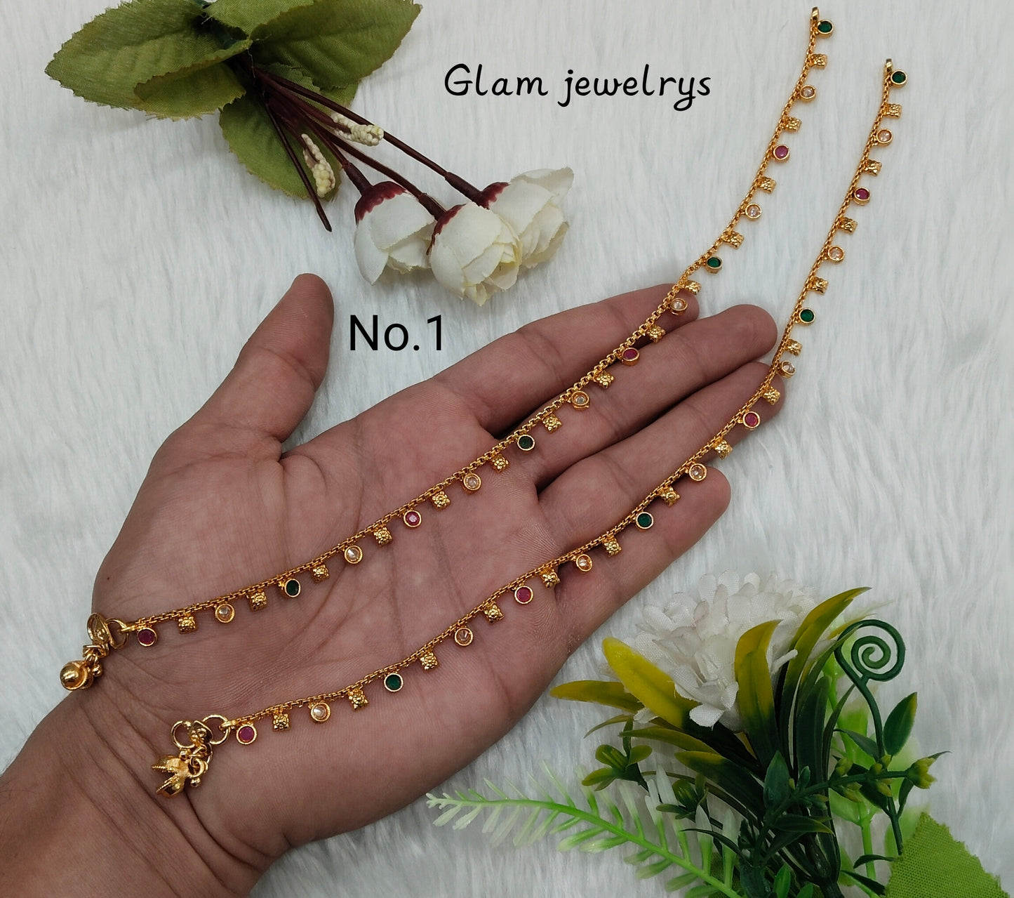 Gold Anklets Jhanjar Payal Indian Jewellery Set