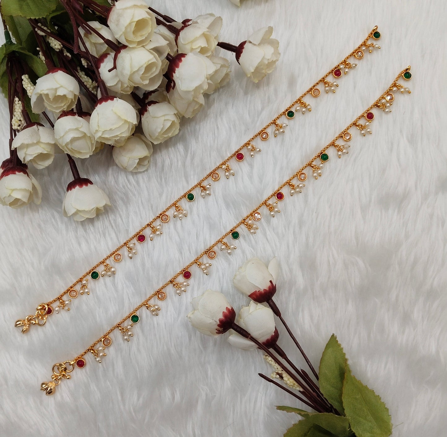 Gold Anklets Jhanjar Payal Indian Jewellery Set