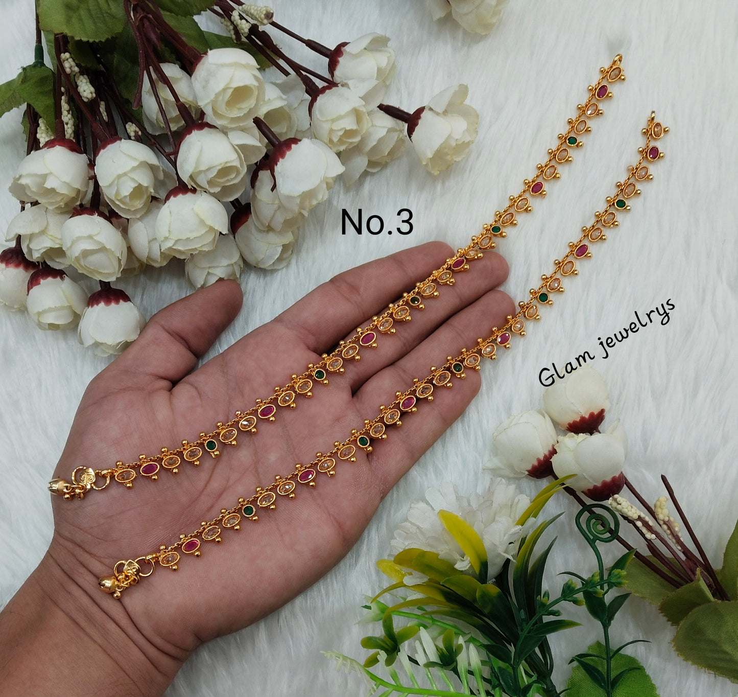 Gold Anklets Jhanjar Payal Indian Jewellery Set