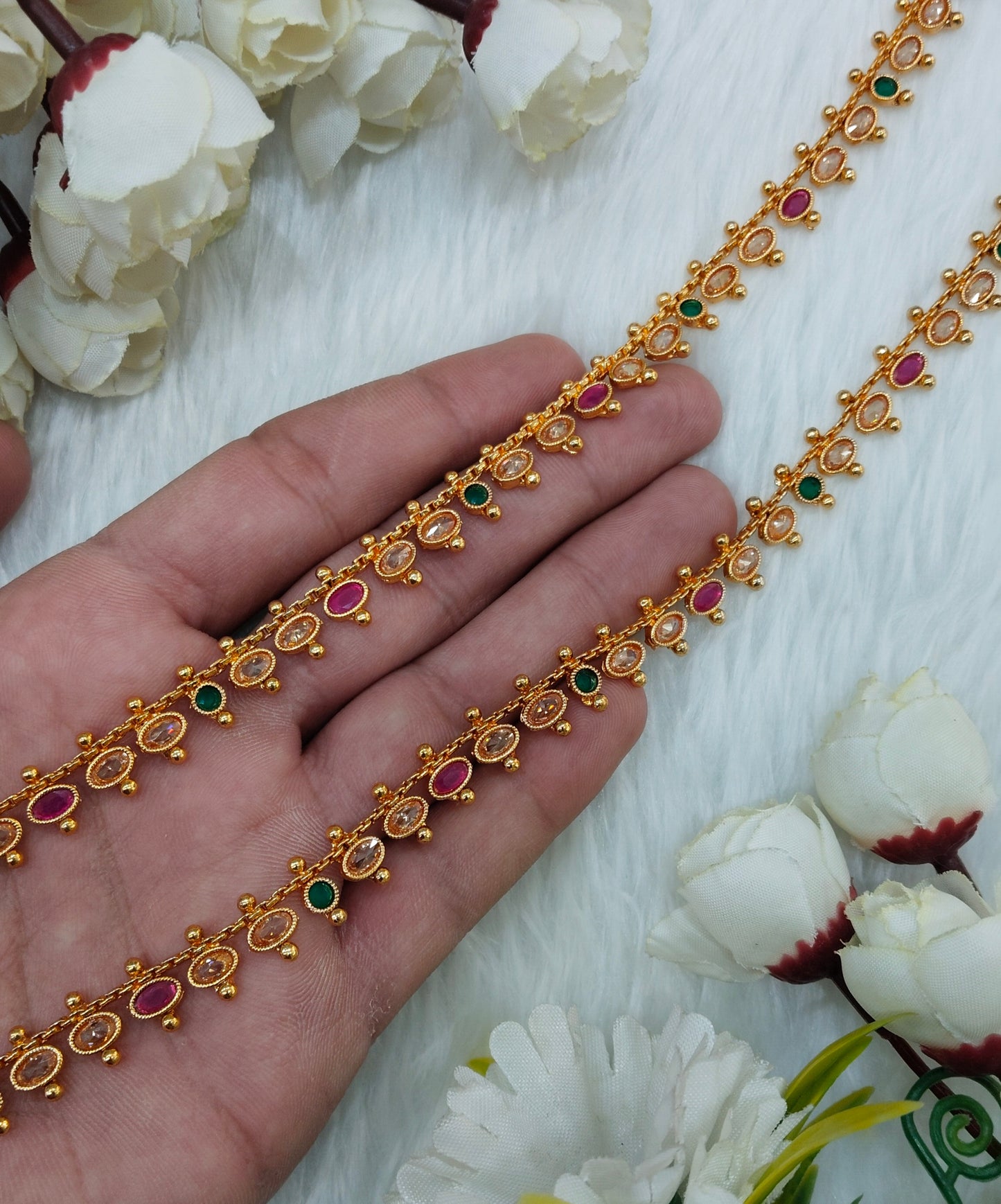 Gold Anklets Jhanjar Payal Indian Jewellery Set