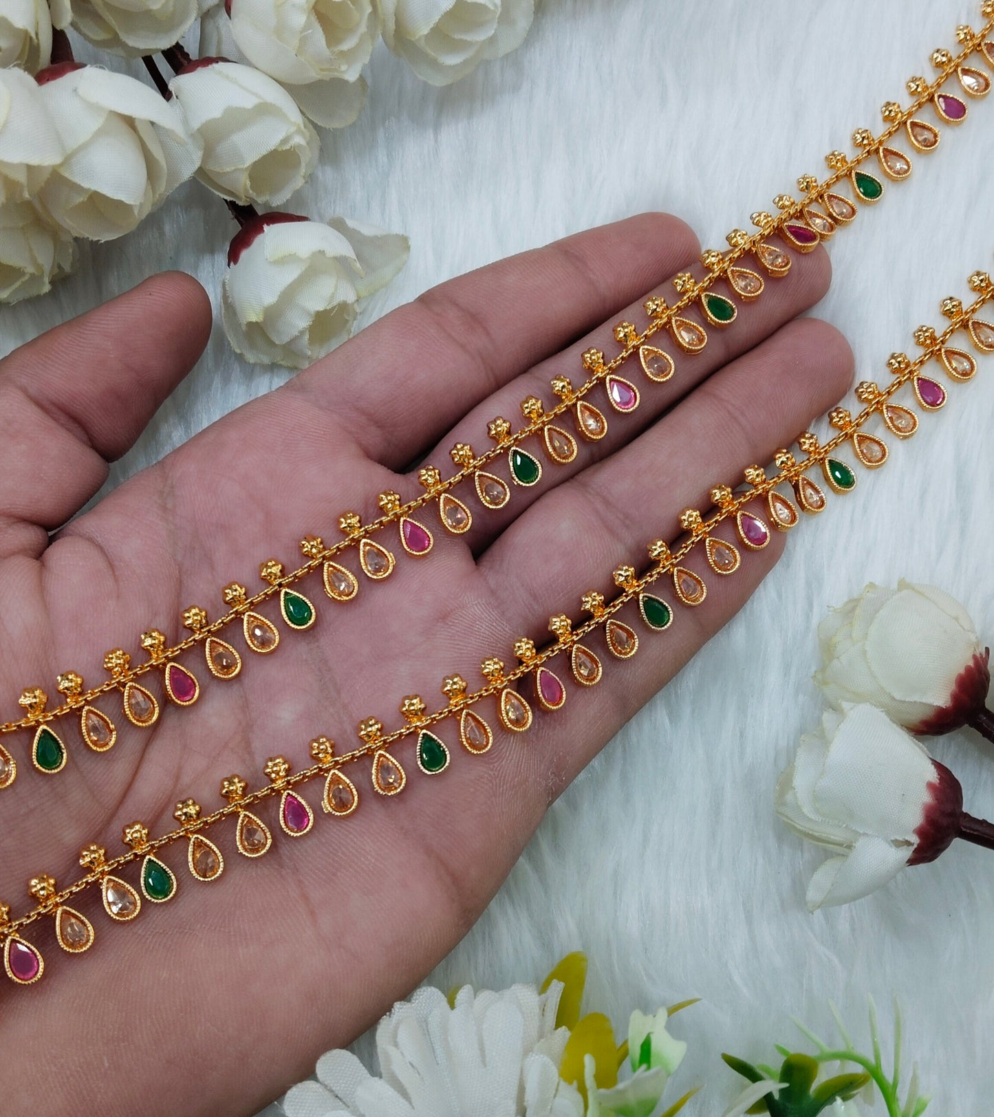 Gold Anklets Jhanjar Payal Indian Jewellery Set