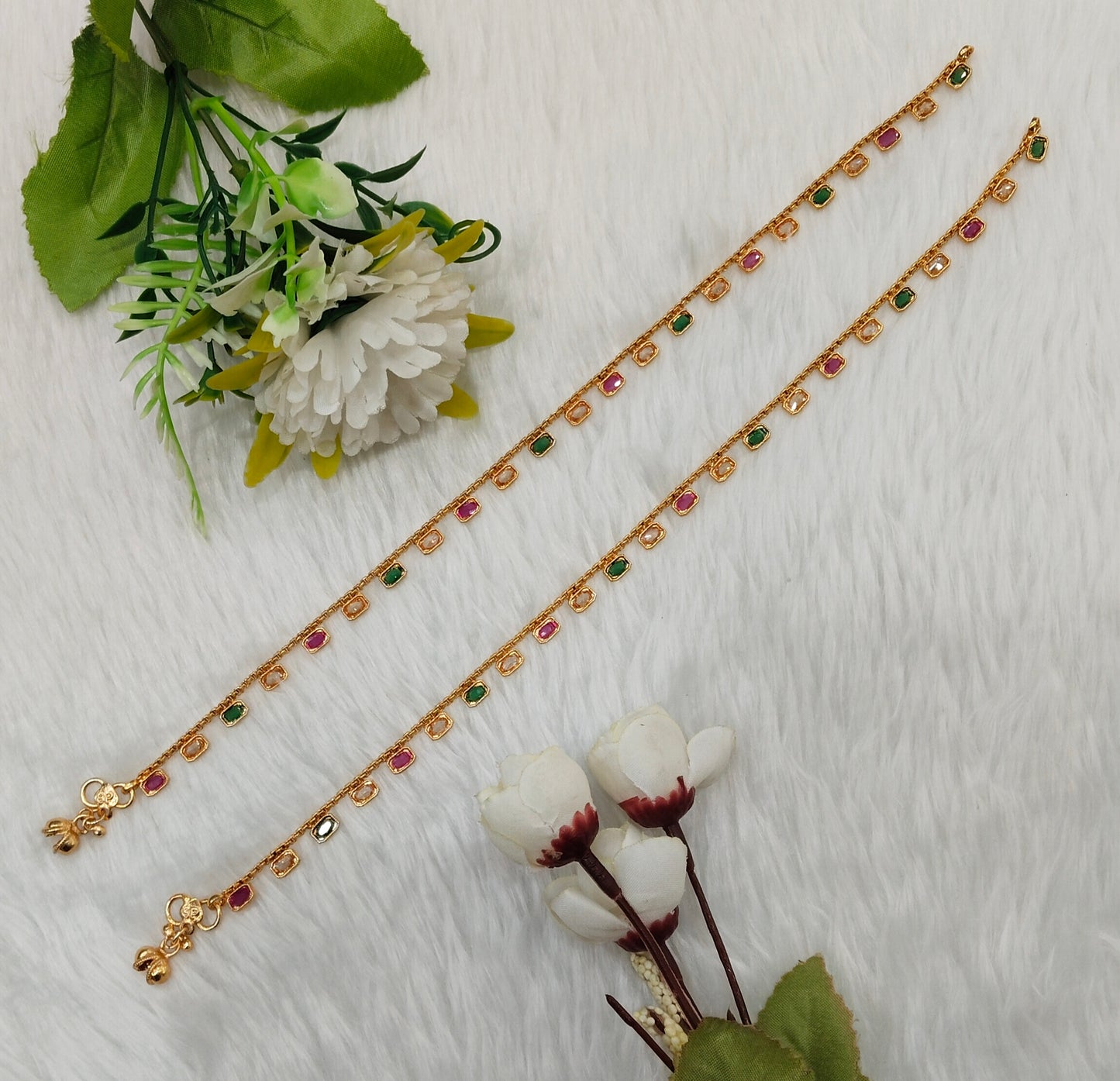Gold Anklets Jhanjar Payal Indian Jewellery Set