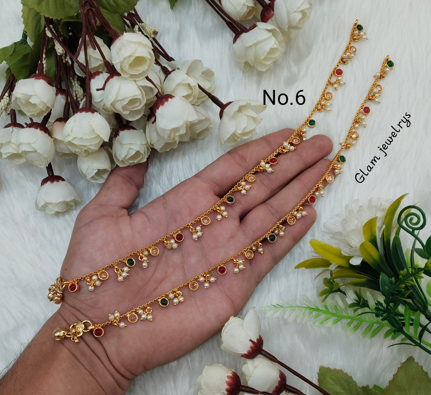 Gold Anklets Jhanjar Payal Indian Jewellery Set