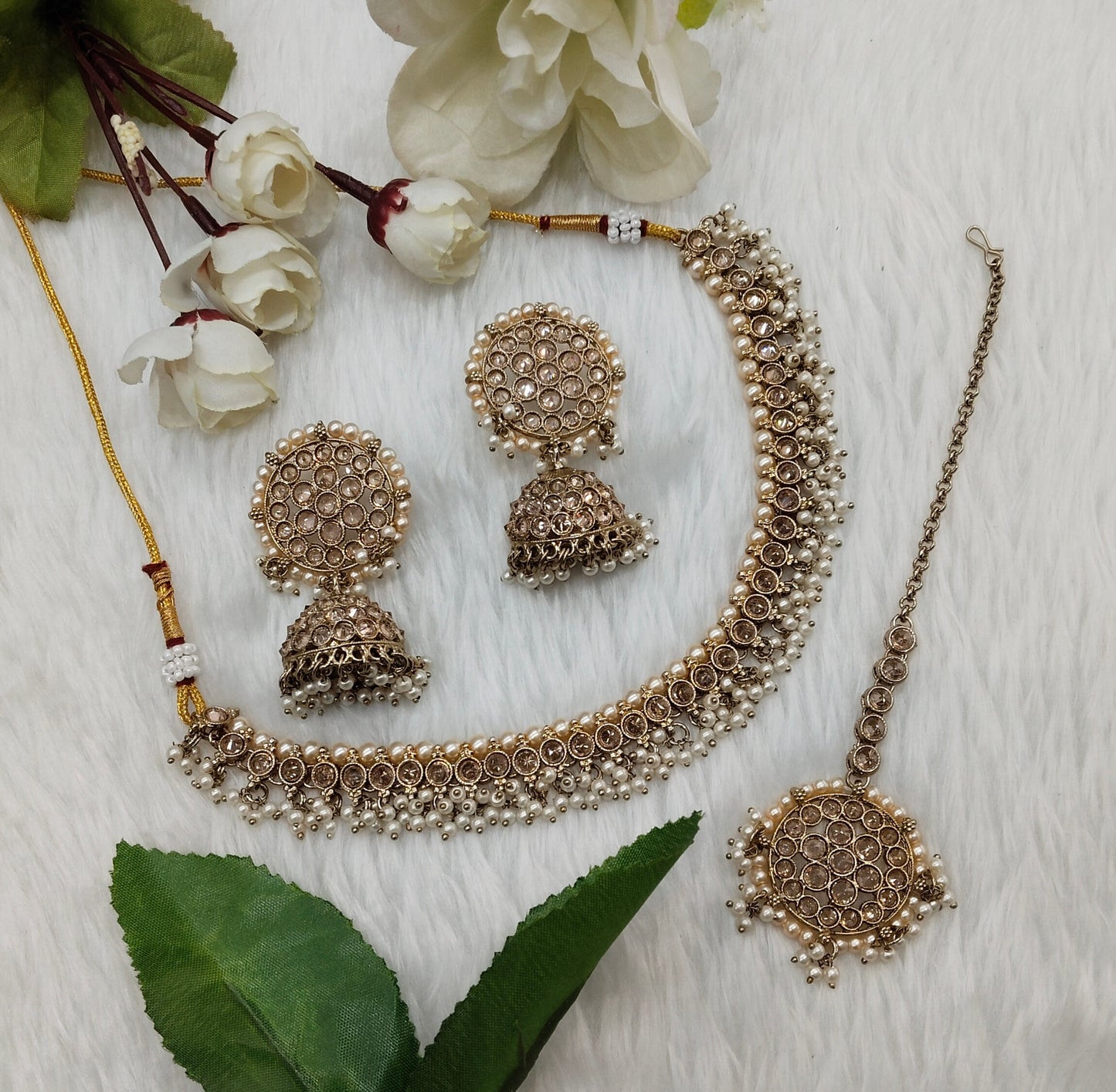 Antique Gold Necklace Indian Jewellery Naman Set