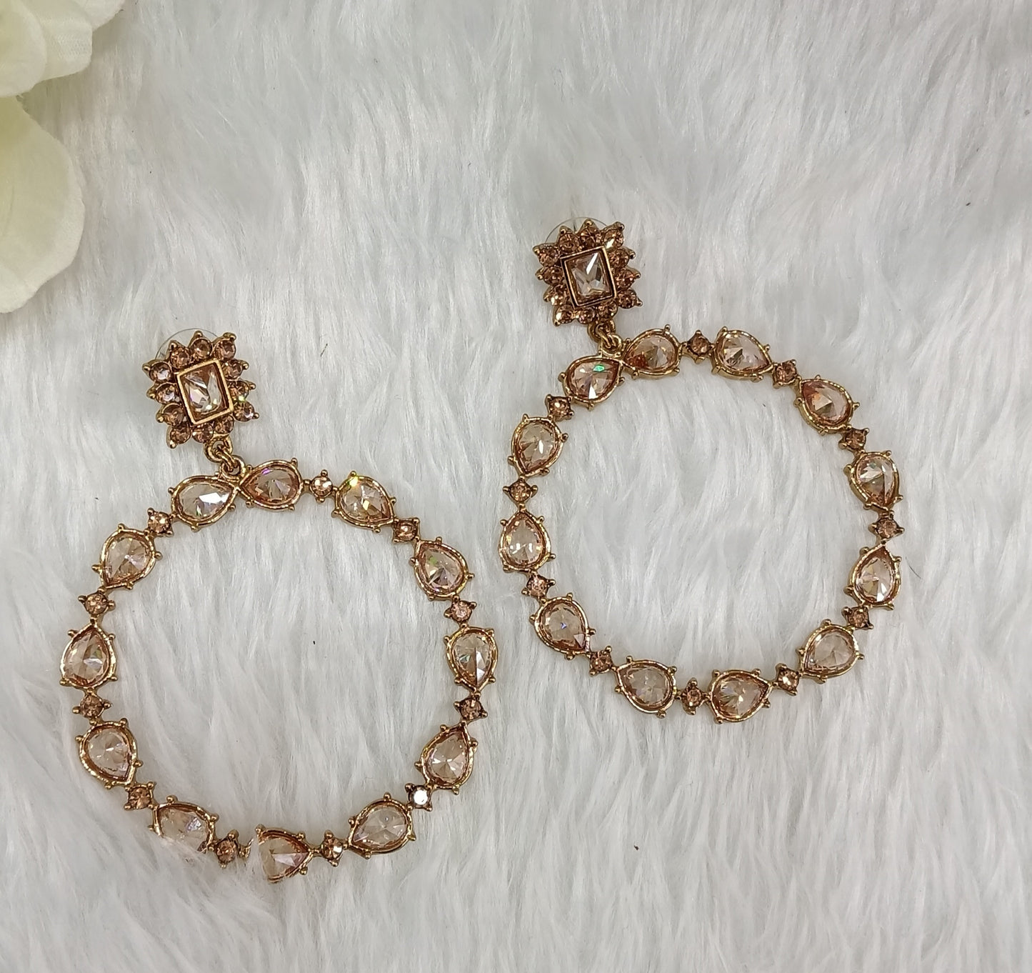 Gold Kundan Indian Bollywood Pargat Earrings