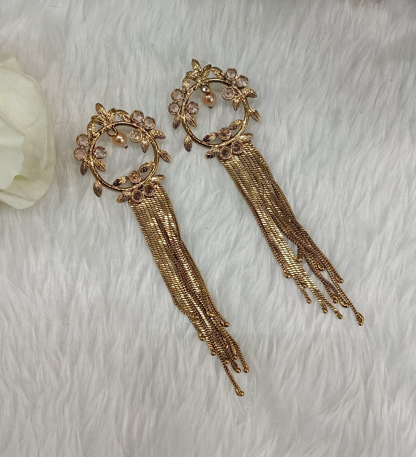Gold Indian Bollywood Sukh Earrings