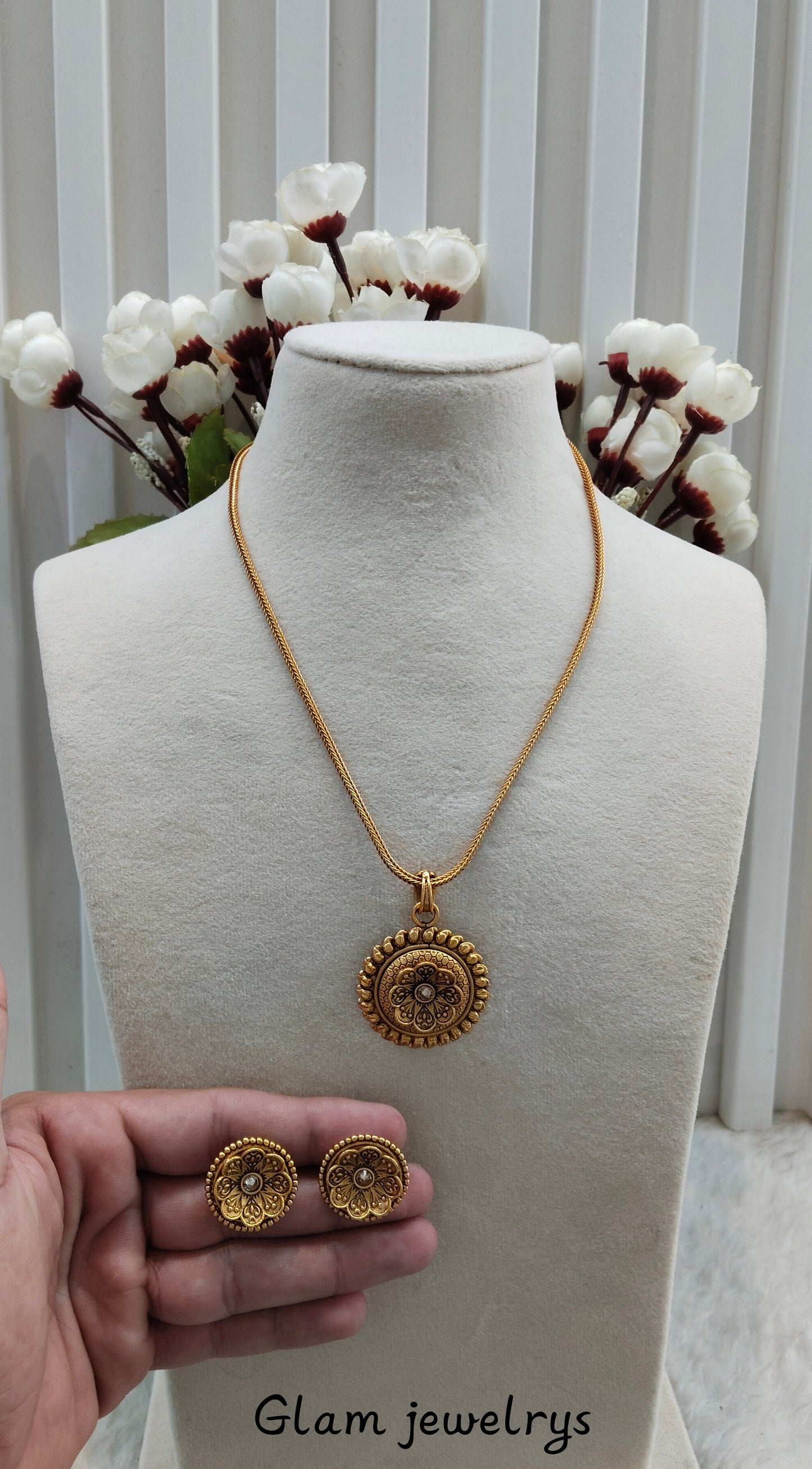 Gold Polki Necklace Indian Jewellery Azam Set