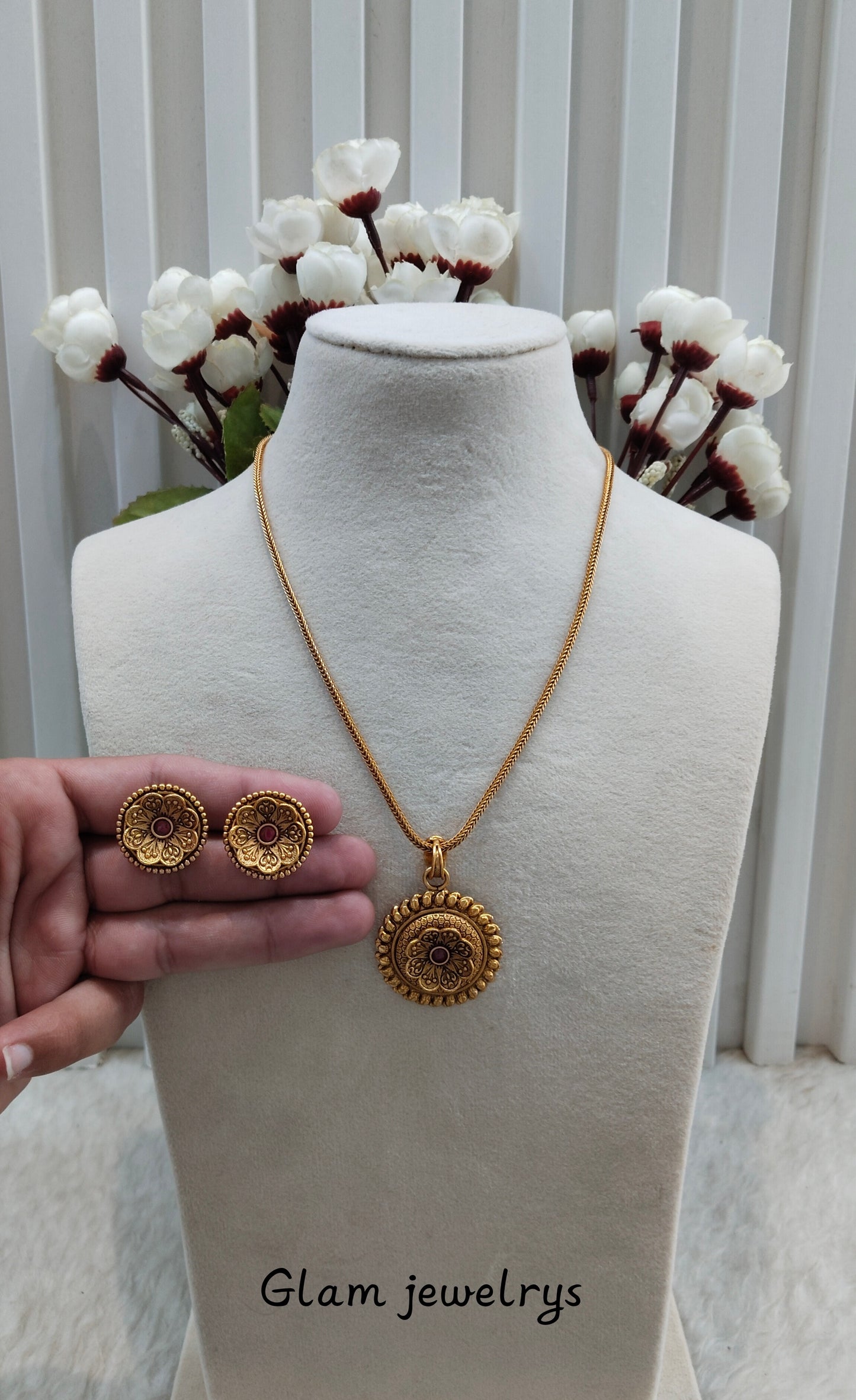 Ruby Gold Polki Necklace Indian Jewellery Azam Set