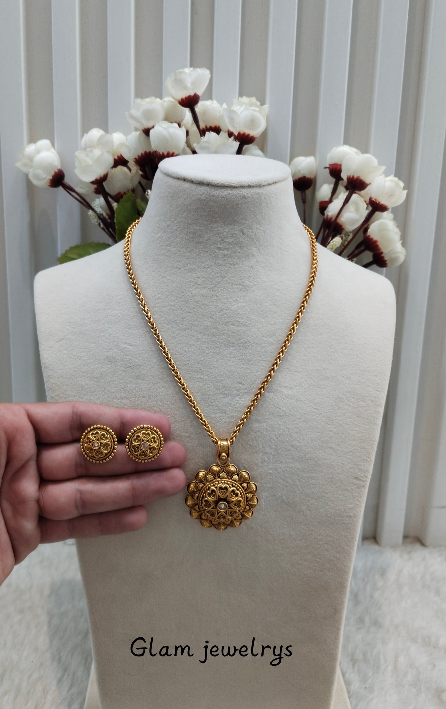 Gold Polki Necklace Indian Jewellery Azam Set