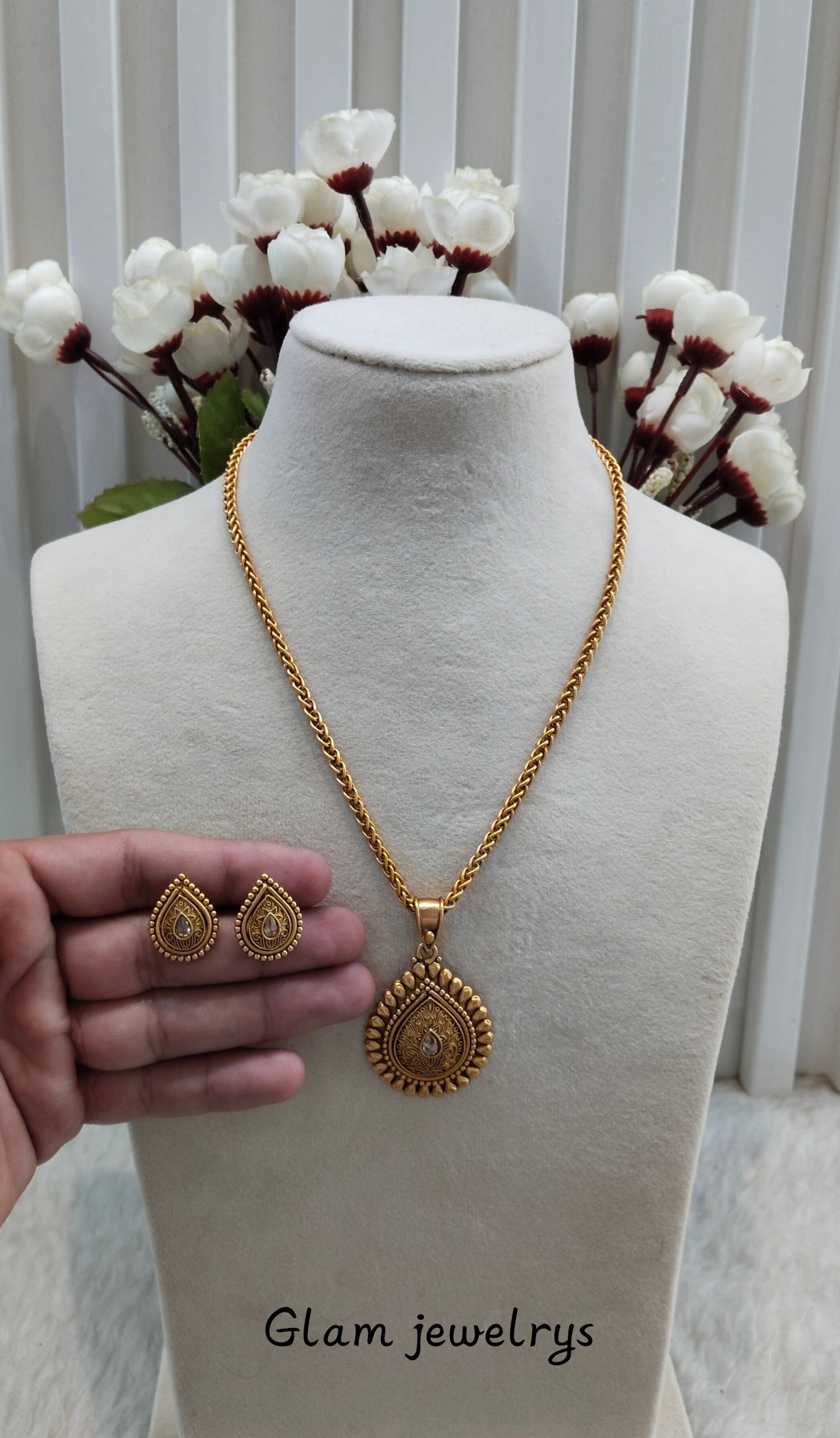 Gold Polki Necklace Indian Jewellery Azam Set