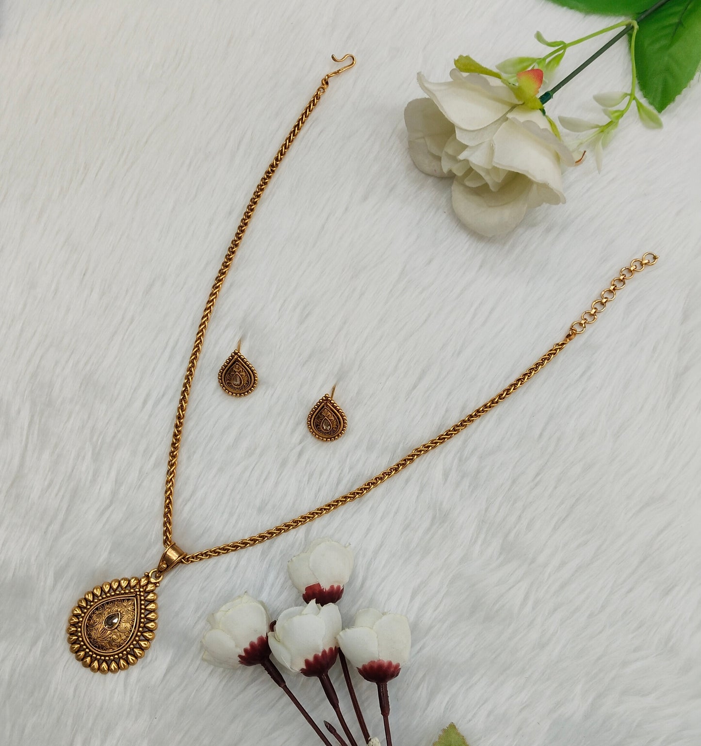 Gold Polki Necklace Indian Jewellery Azam Set