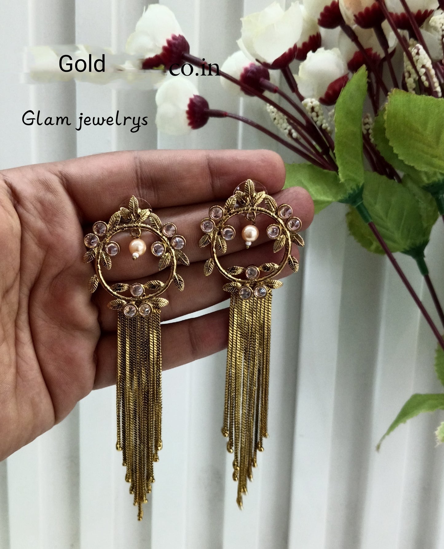 Gold Indian Bollywood Sukh Earrings