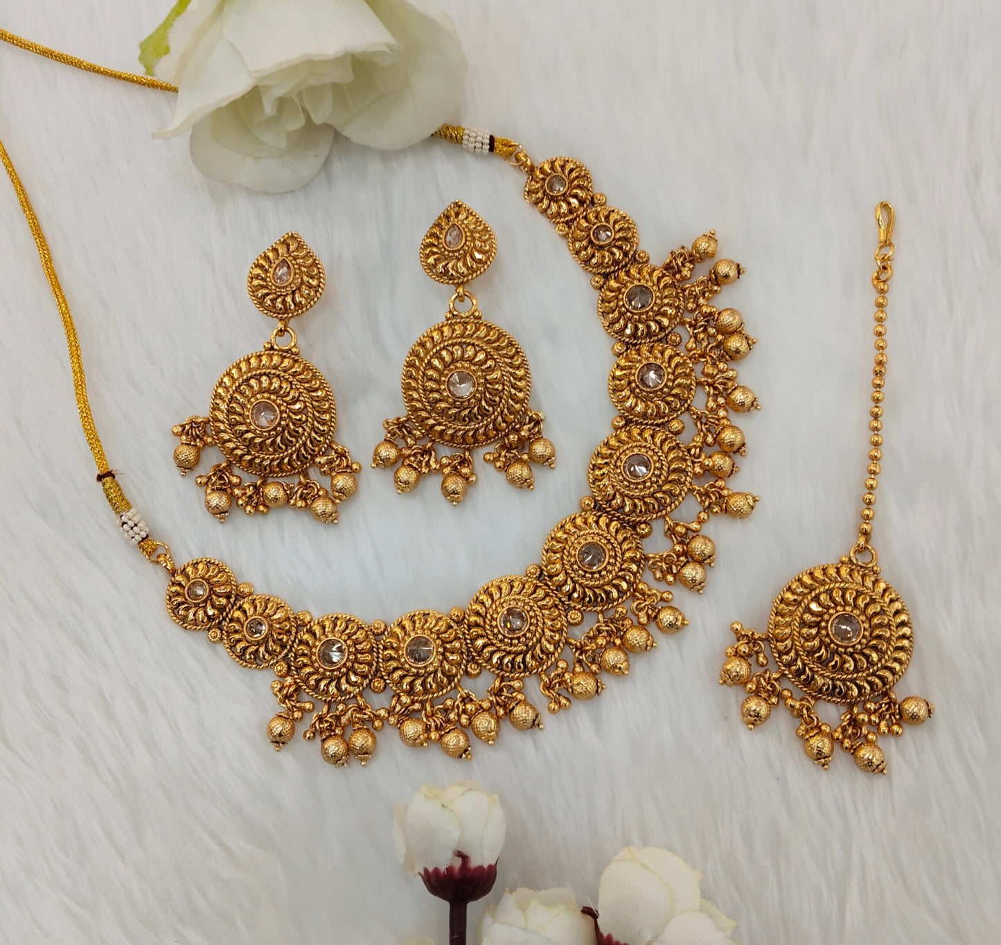 Gold Polki Necklace Indian Jewellery Kuwar Set