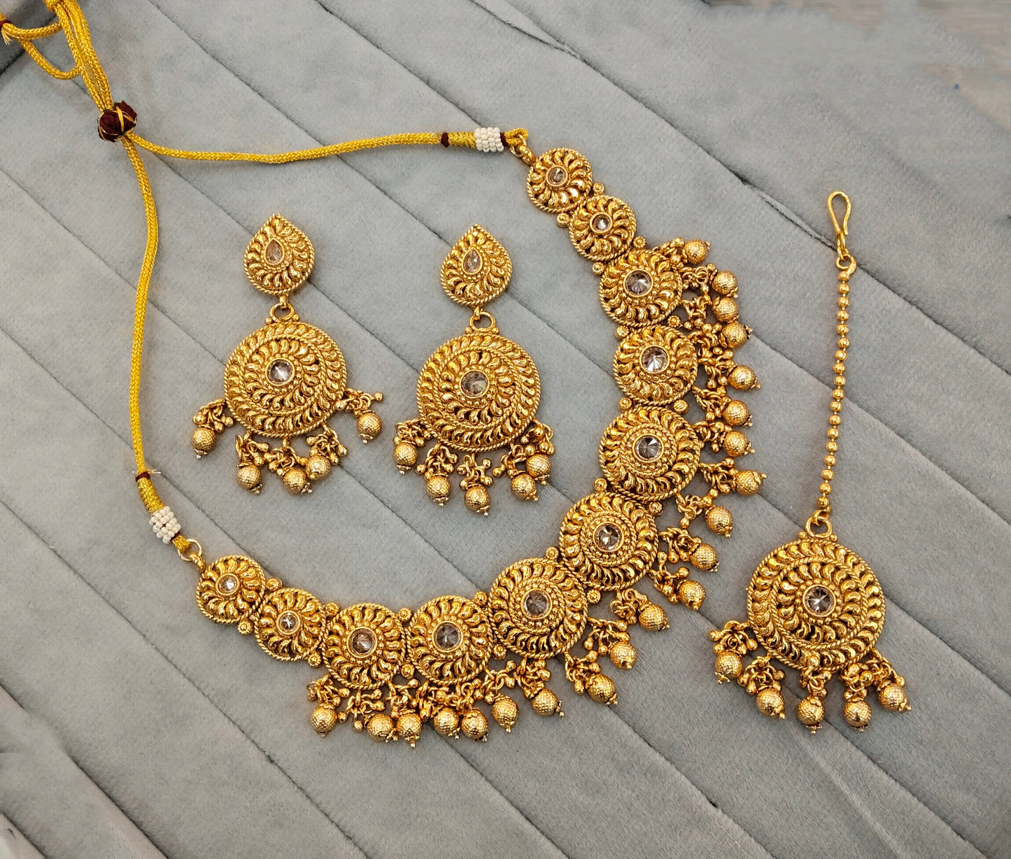 Gold Polki Necklace Indian Jewellery Kuwar Set