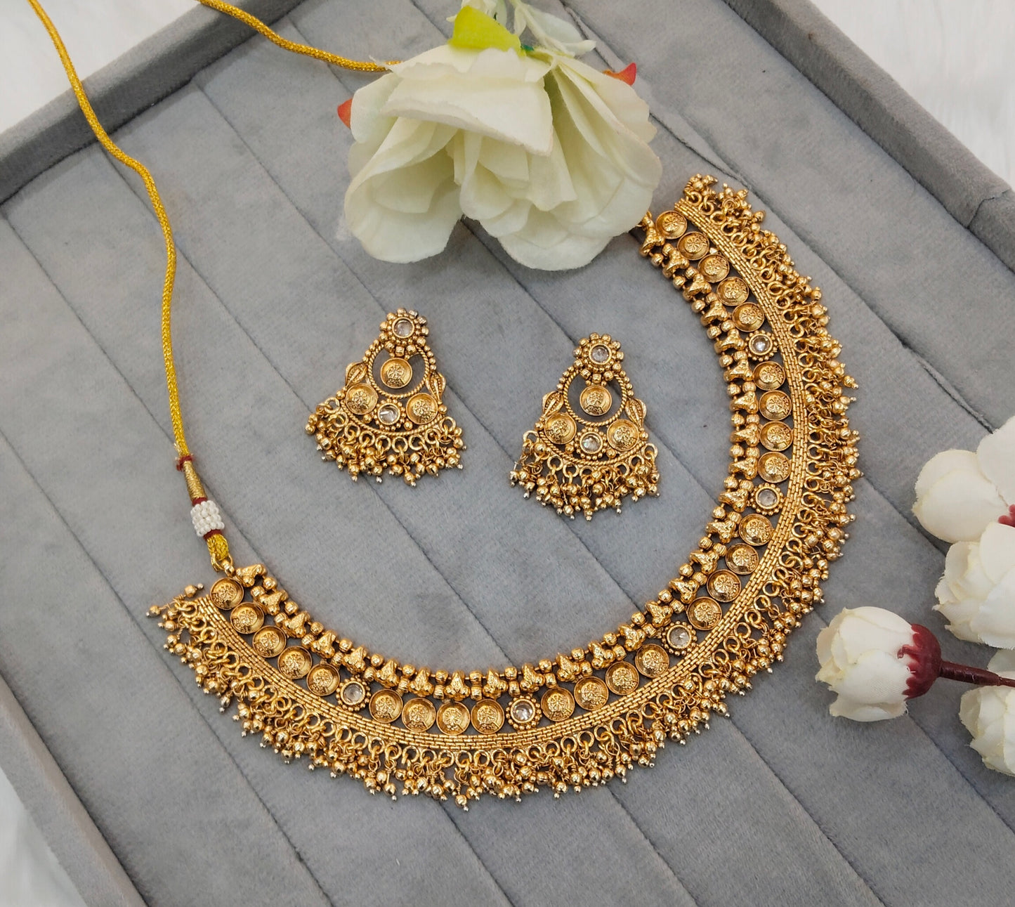 Gold Polki Necklace Indian Jewellery Kuwar Set