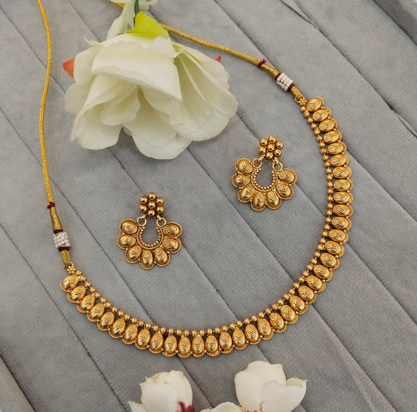 Gold Polki Necklace indian Jewellery Kuwar Set
