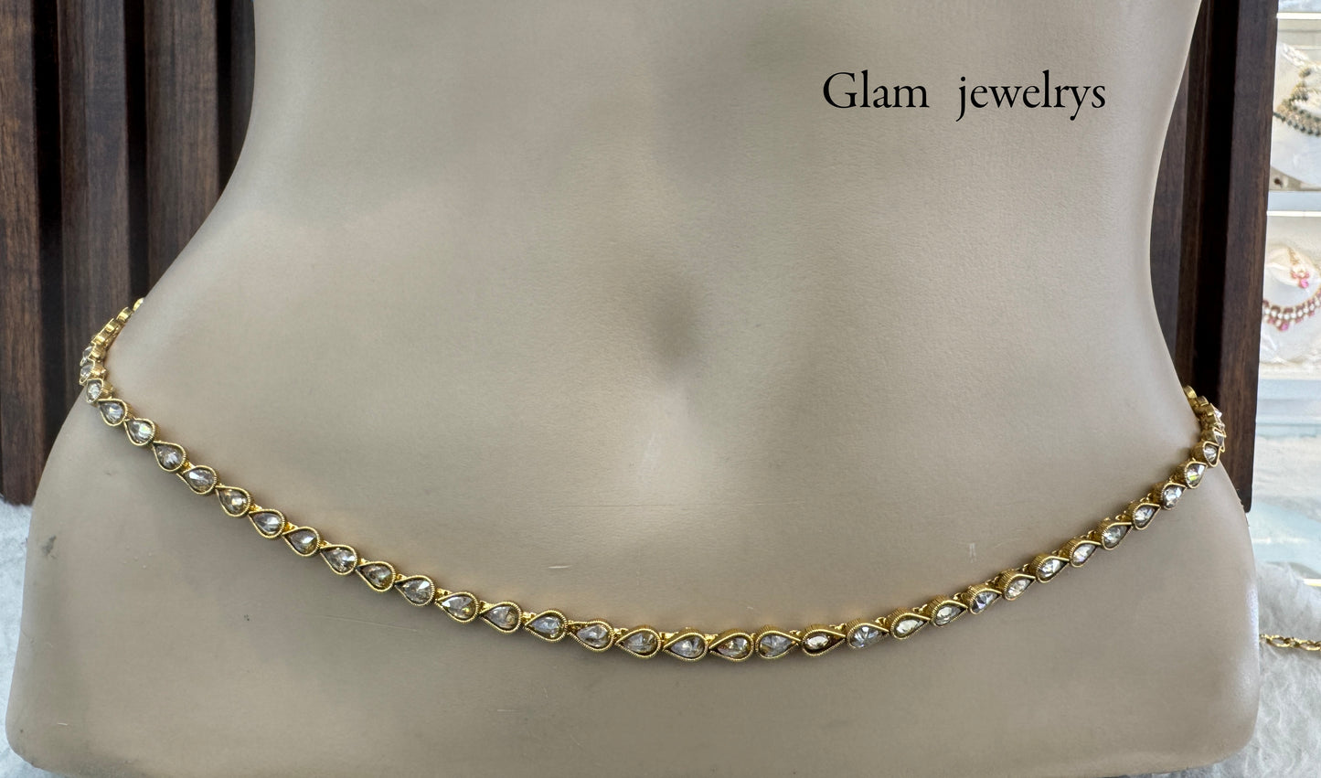 Gold Belly Chain sari saree chain Jewellery Indian Kamarbandh Kamarband Online