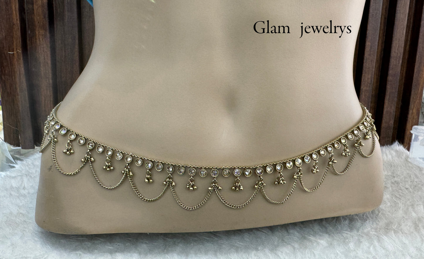 Antique Gold Belly Chain sari saree chain Jewellery Indian Kamarbandh Kamarband Online