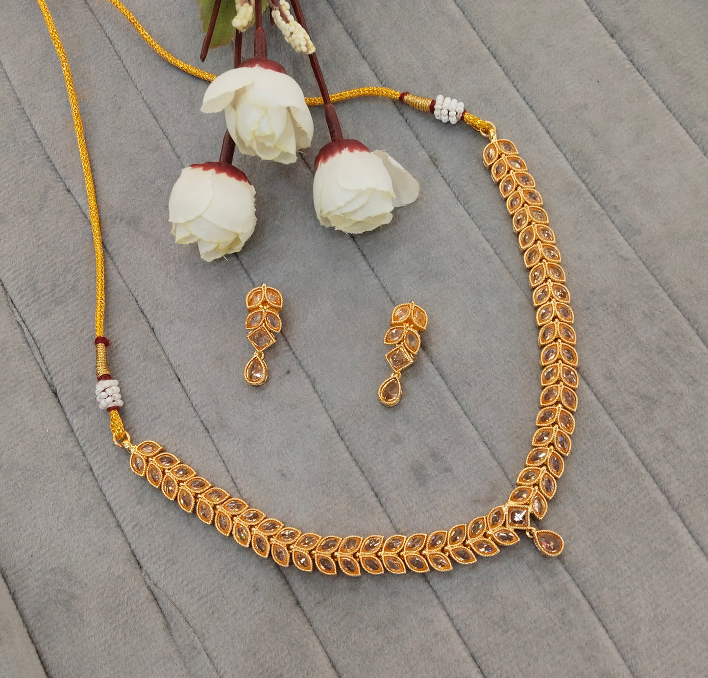 Gold Polki Necklace Indian Jewellery Kataria Set