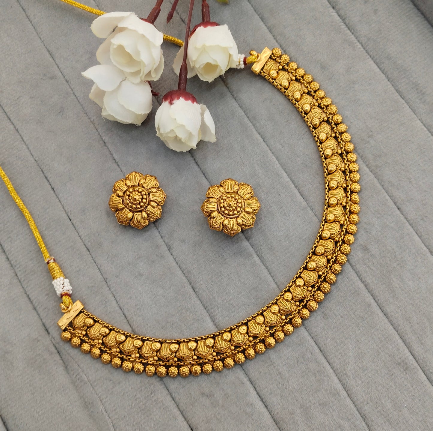 Gold Polki Necklace Indian Jewellery Gurleen Set