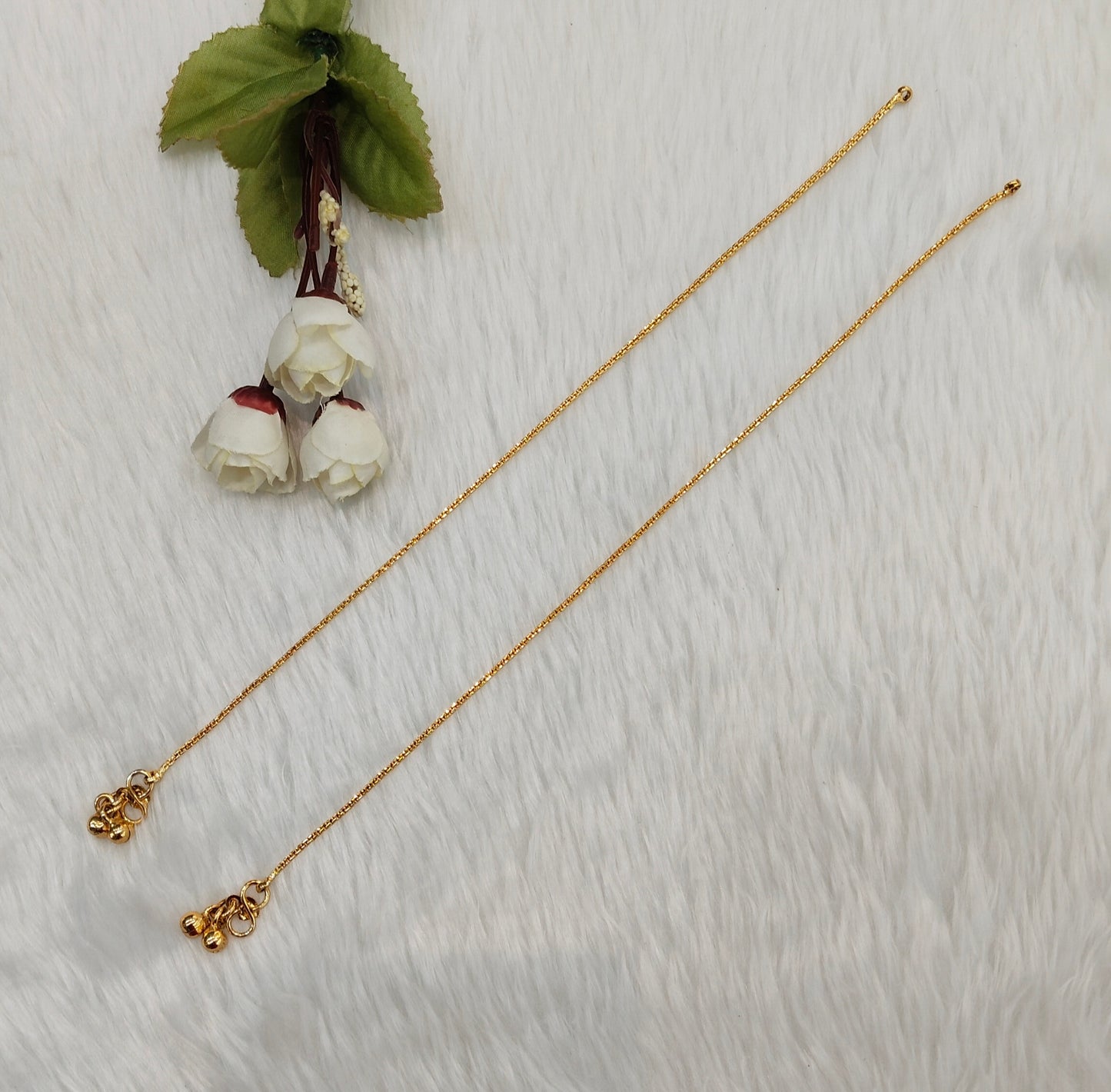 Gold Anklets Jhanjar Payal Indian Jewellery Set