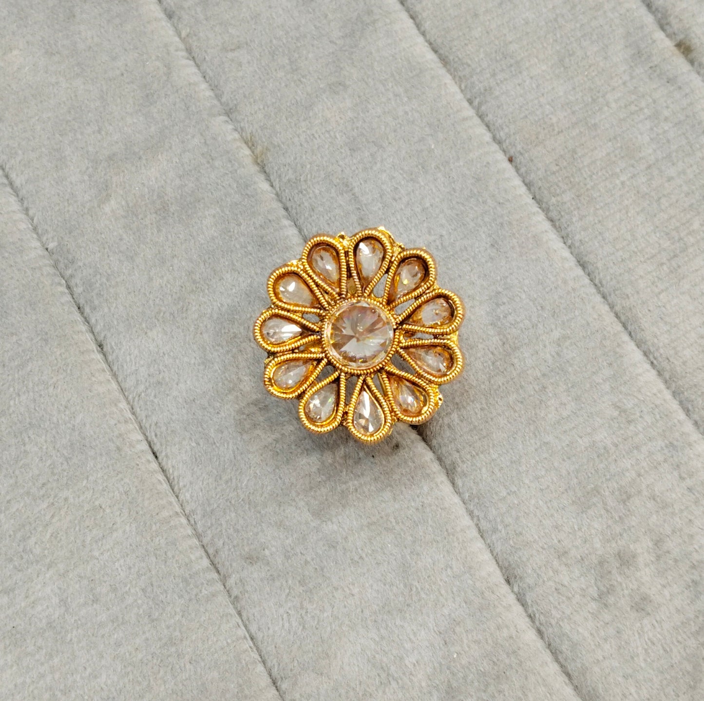 Gold Cocktail Indian Finger Rings