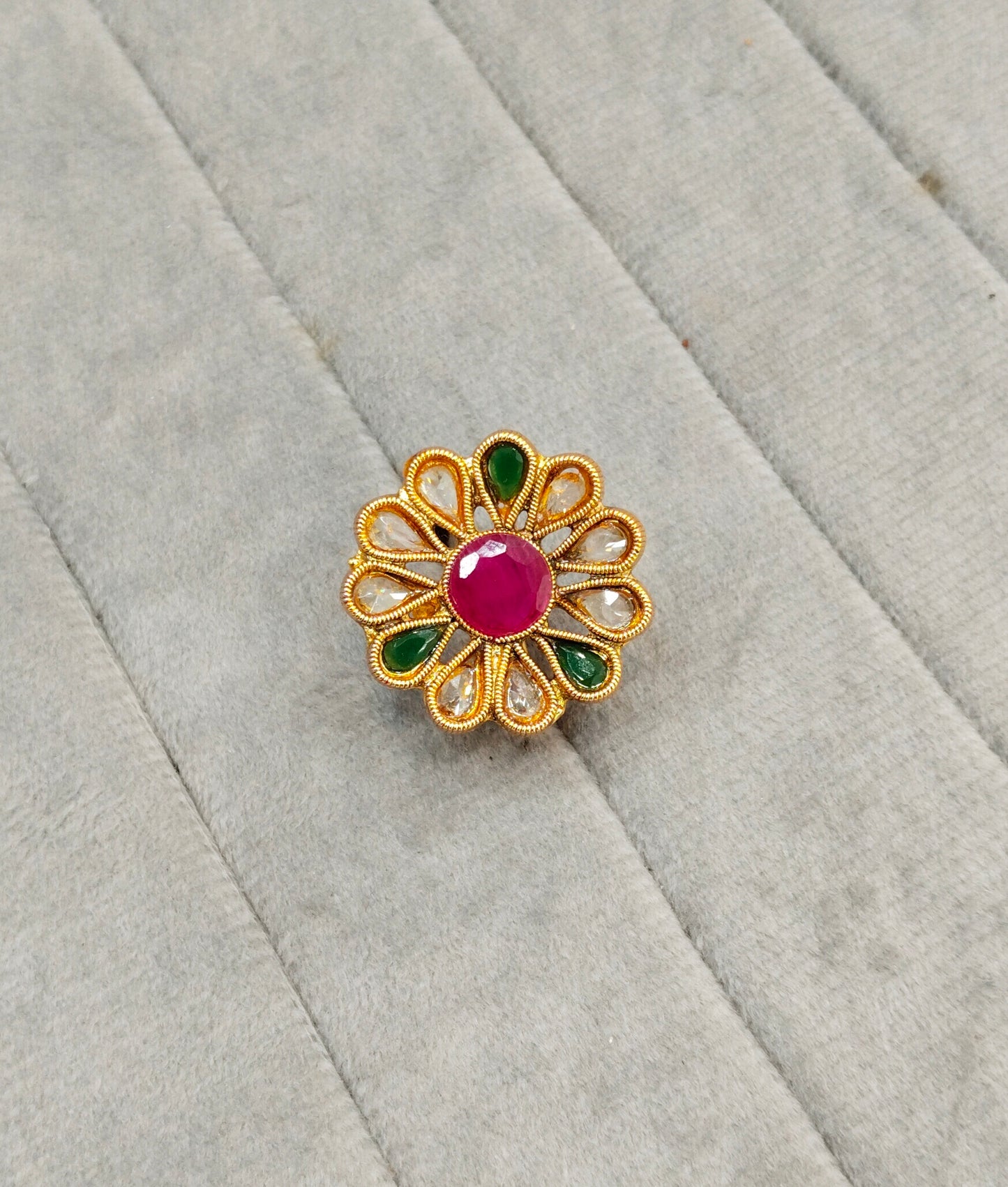Gold Cocktail Indian Finger Rings