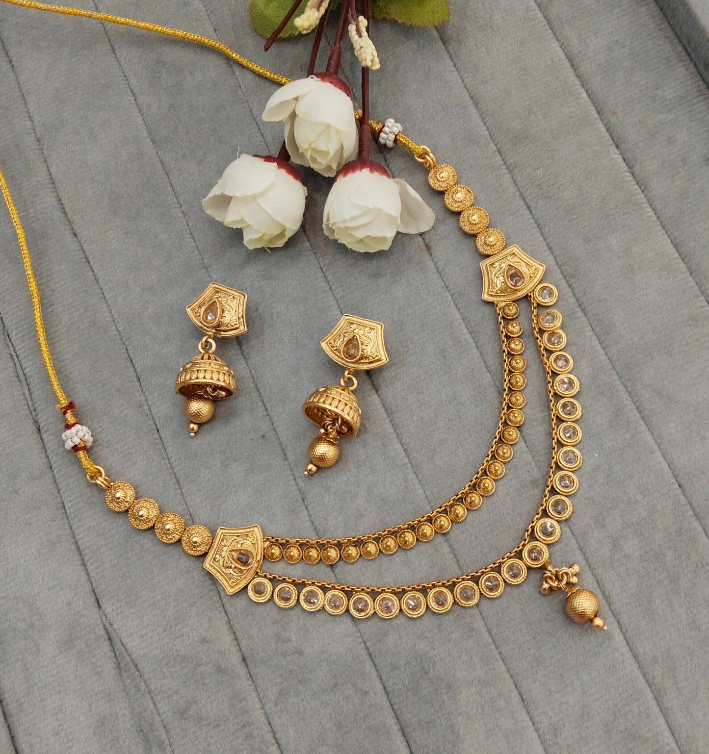 Gold Polki Necklace Jewellery Pawan Set