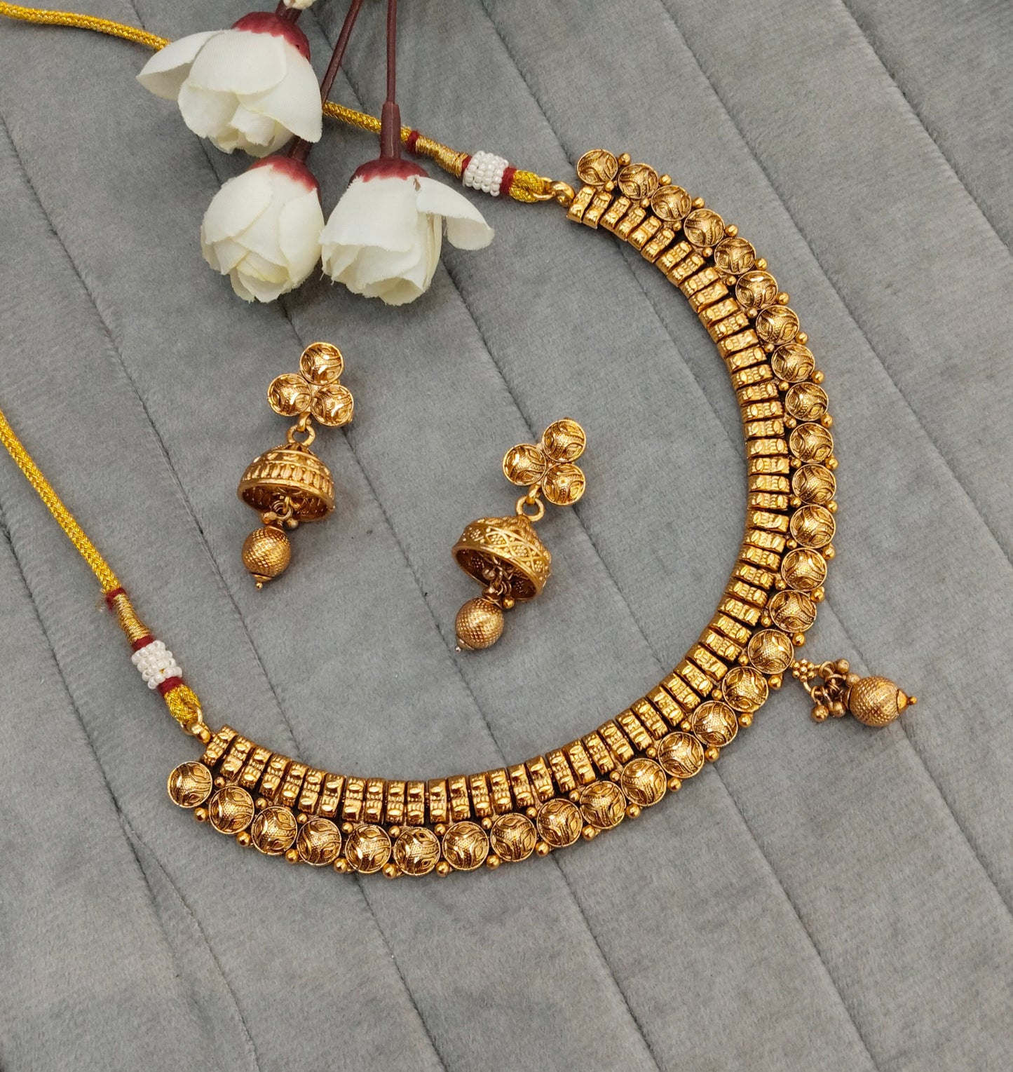Gold Polki Necklace Indian Jewellery Pawan Set