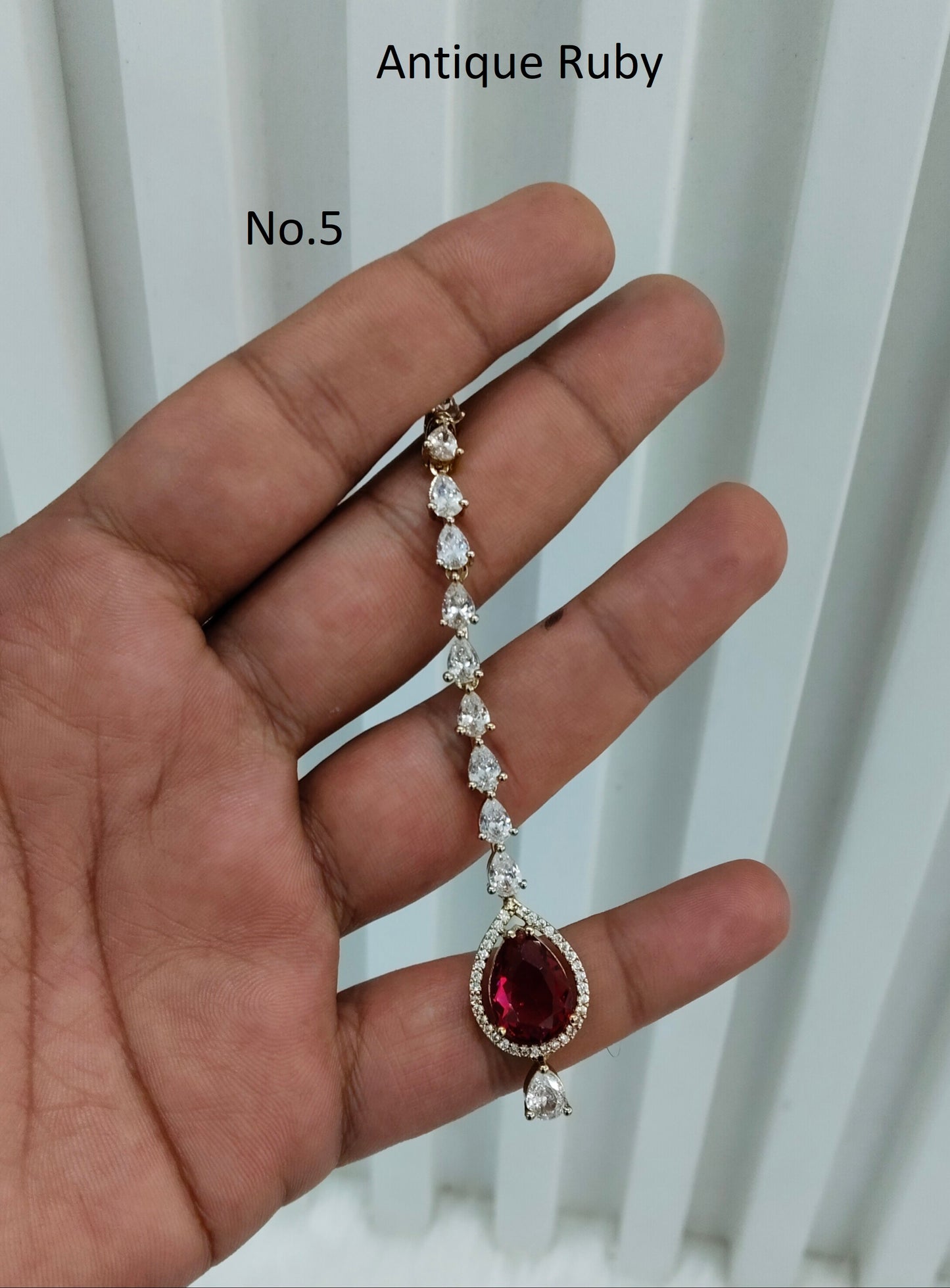 Antique Gold Cz Tikka Indian Jewellery Headpiece Set