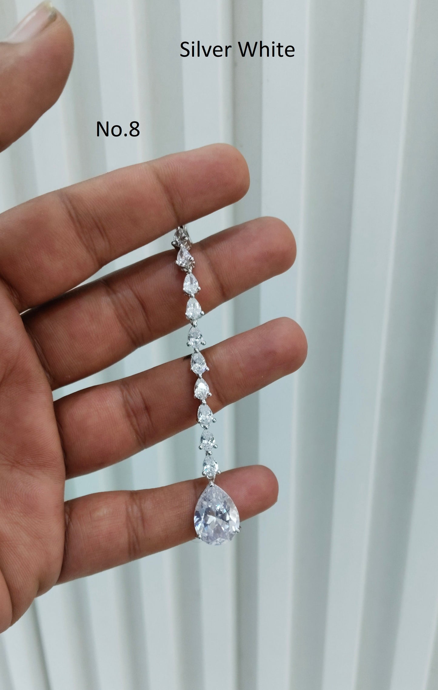 Silver Cz Tikka Indian Jewellery Headpiece Set