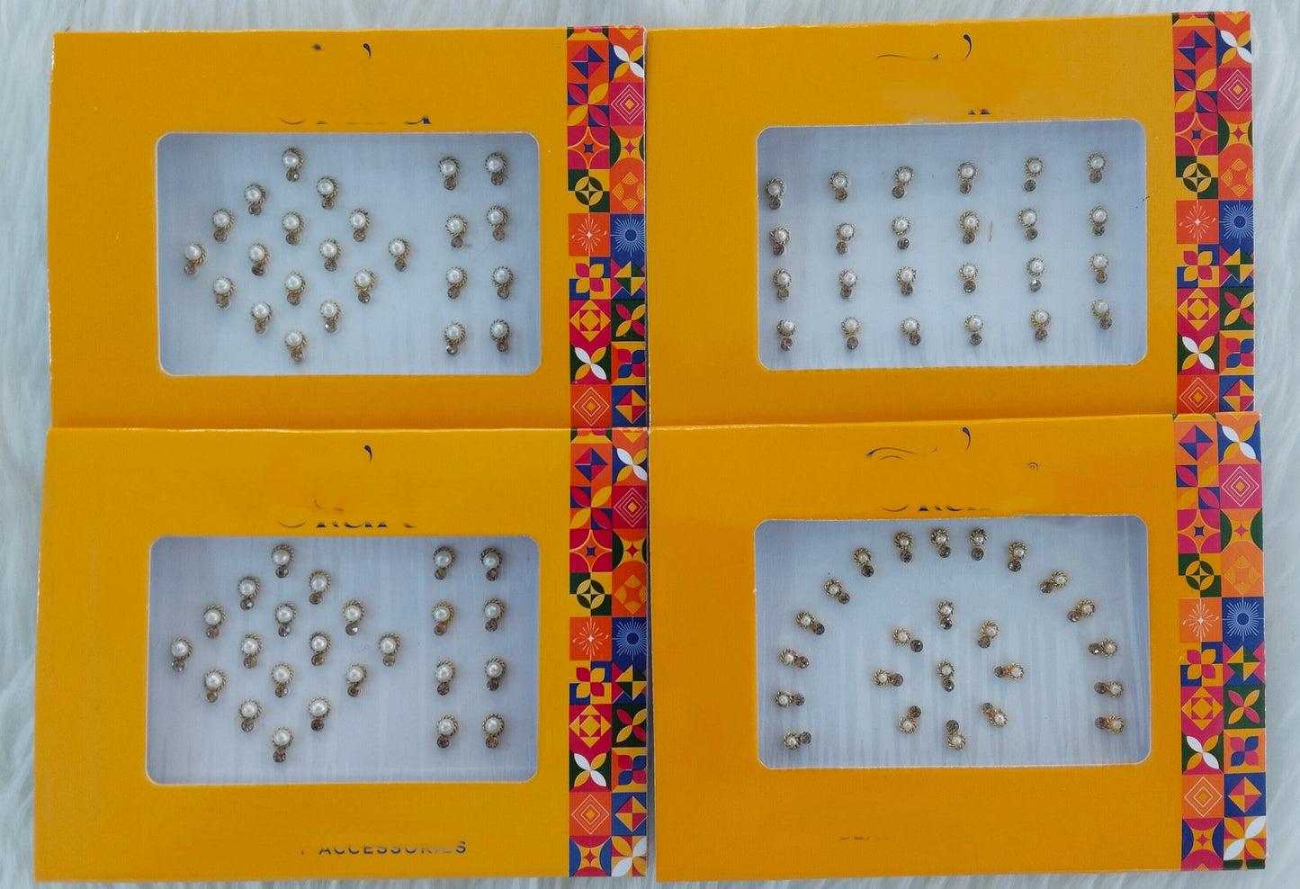 Indian Round Bindis Tattoo Sticker White Bollywood Card