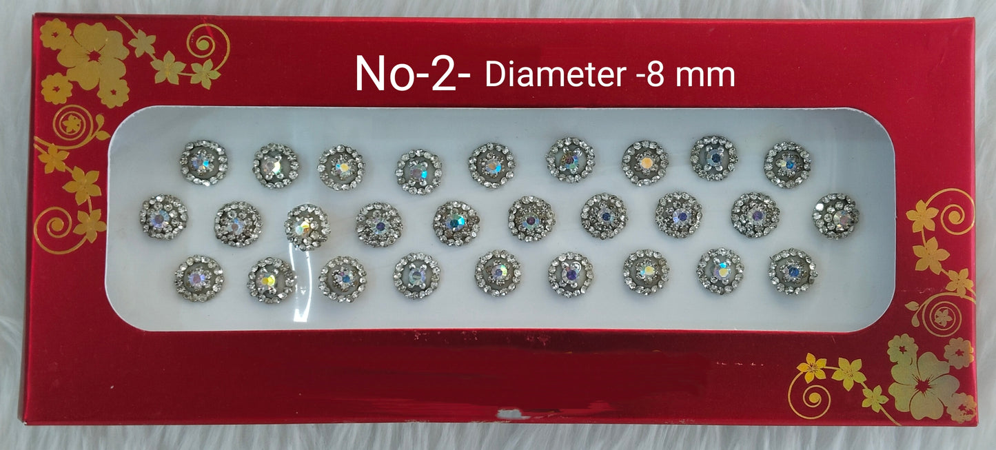 Indian Round Bindis Tattoo Sticker Silver Gold Bollywood Card