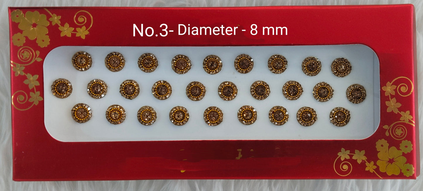 Indian Round Bindis Tattoo Sticker Silver Gold Bollywood Card