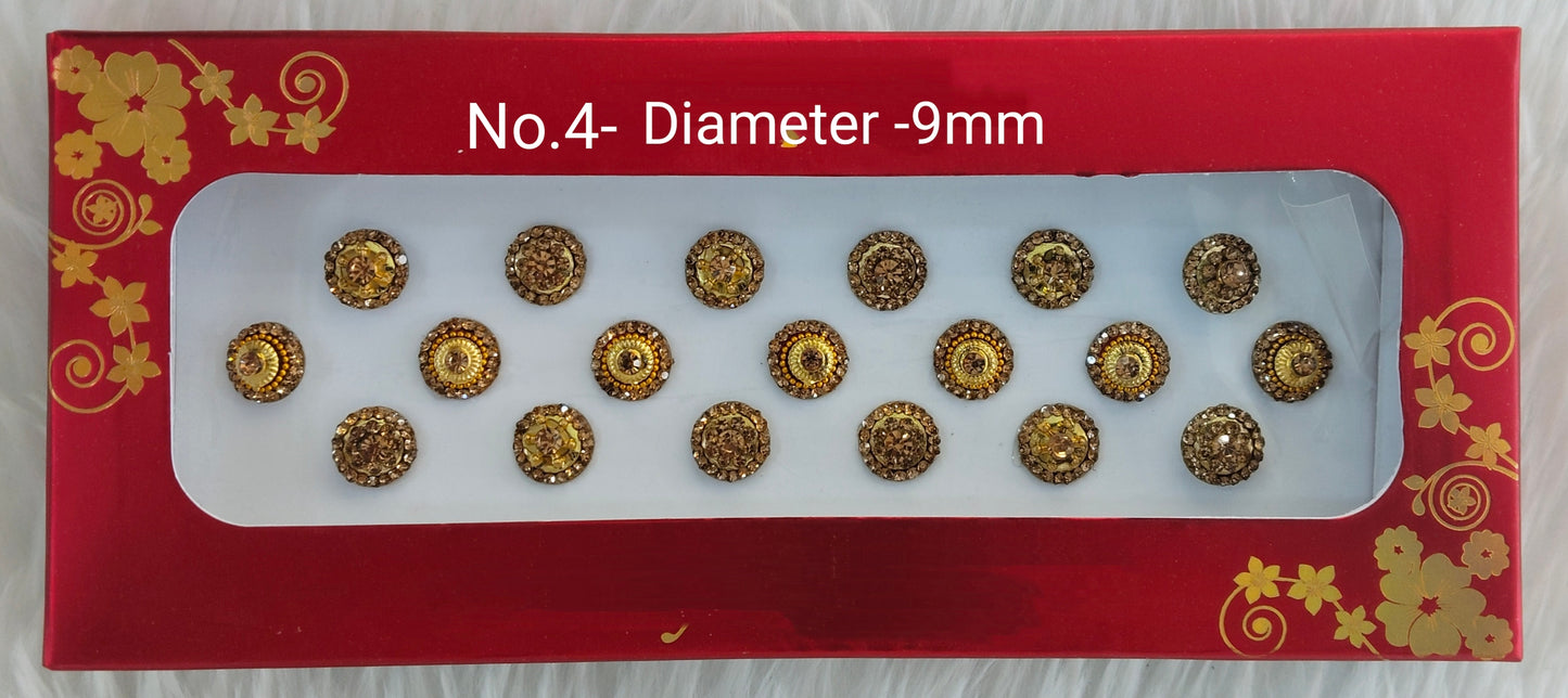 Indian Round Bindis Tattoo Sticker Silver Gold Bollywood Card