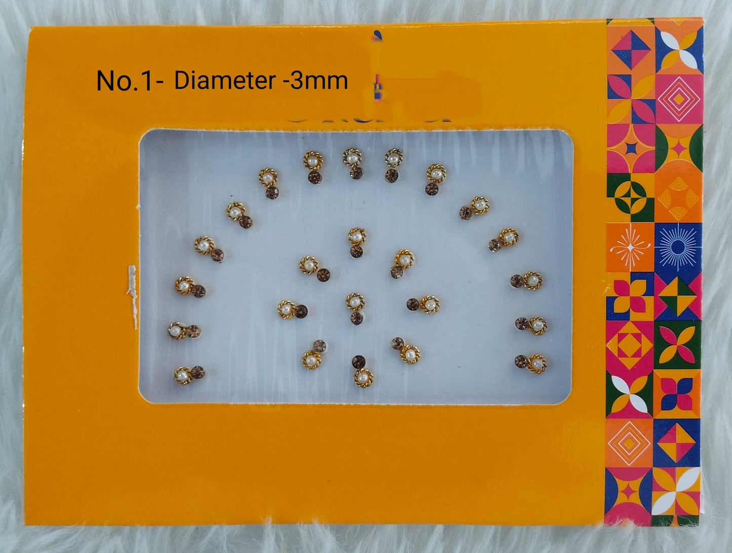 Indian Round Bindis Tattoo Sticker White Bollywood Card