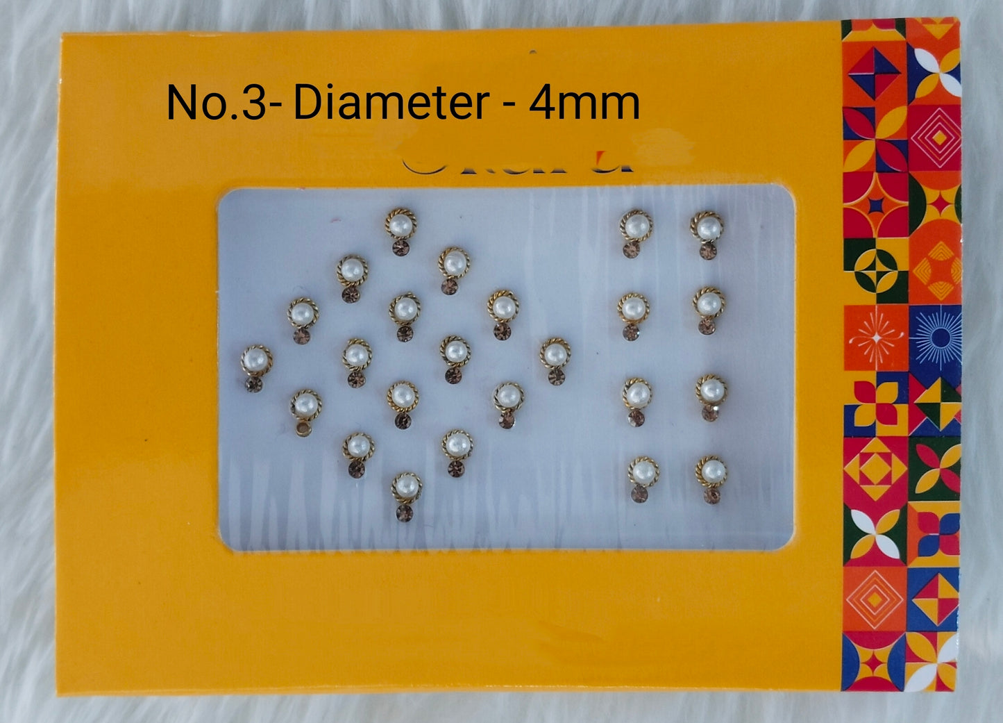 Indian Round Bindis Tattoo Sticker White Bollywood Card