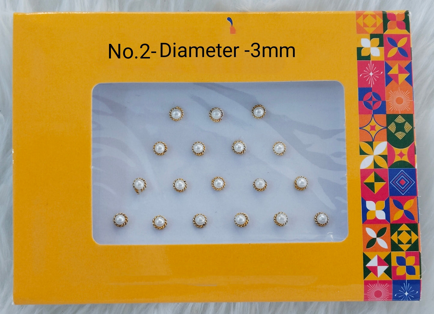 Indian Round Bindis Tattoo Sticker White Bollywood Card