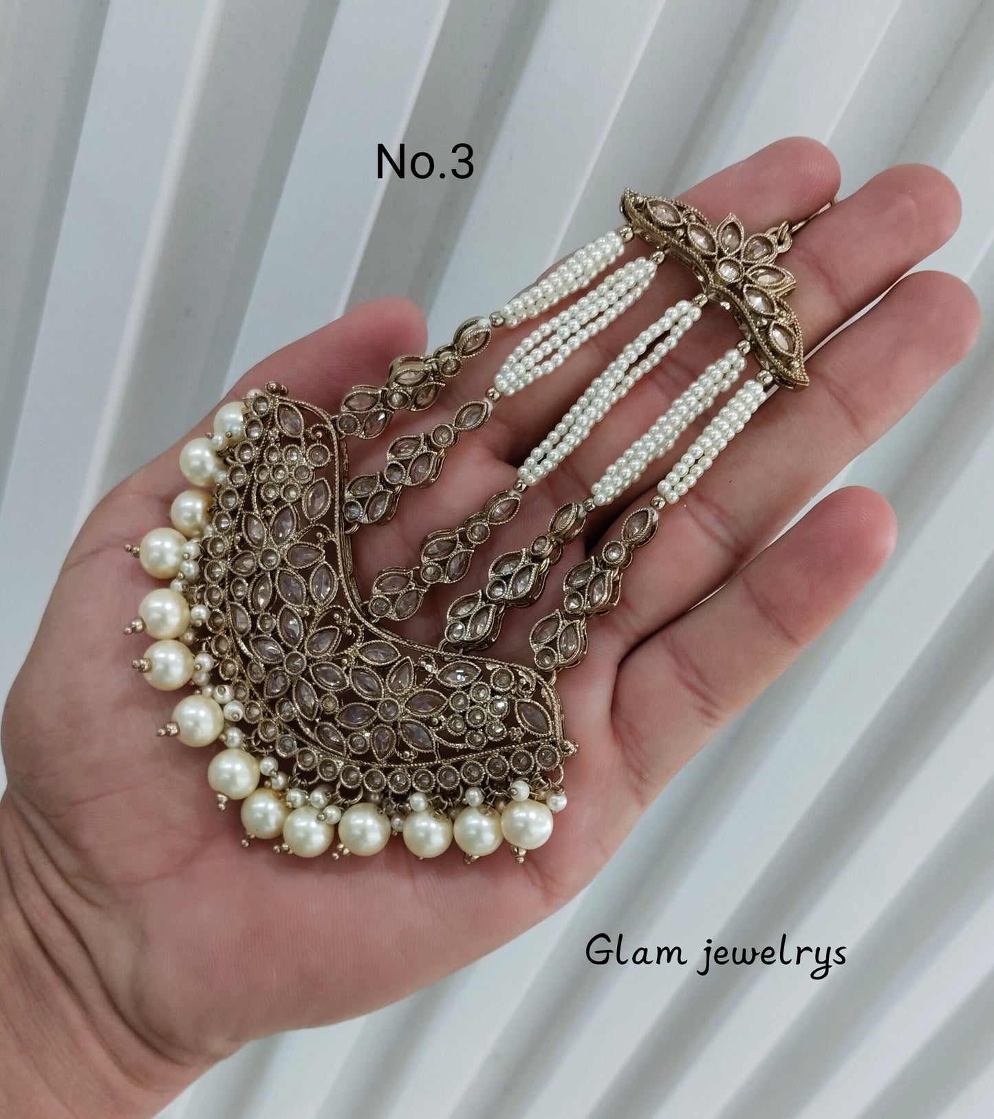 Antique Gold Jhumar Headpassa Pakistani side Headpiece