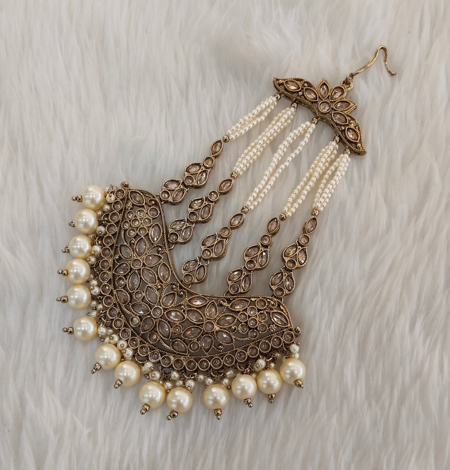 Antique Gold Jhumar Headpassa Pakistani side Headpiece